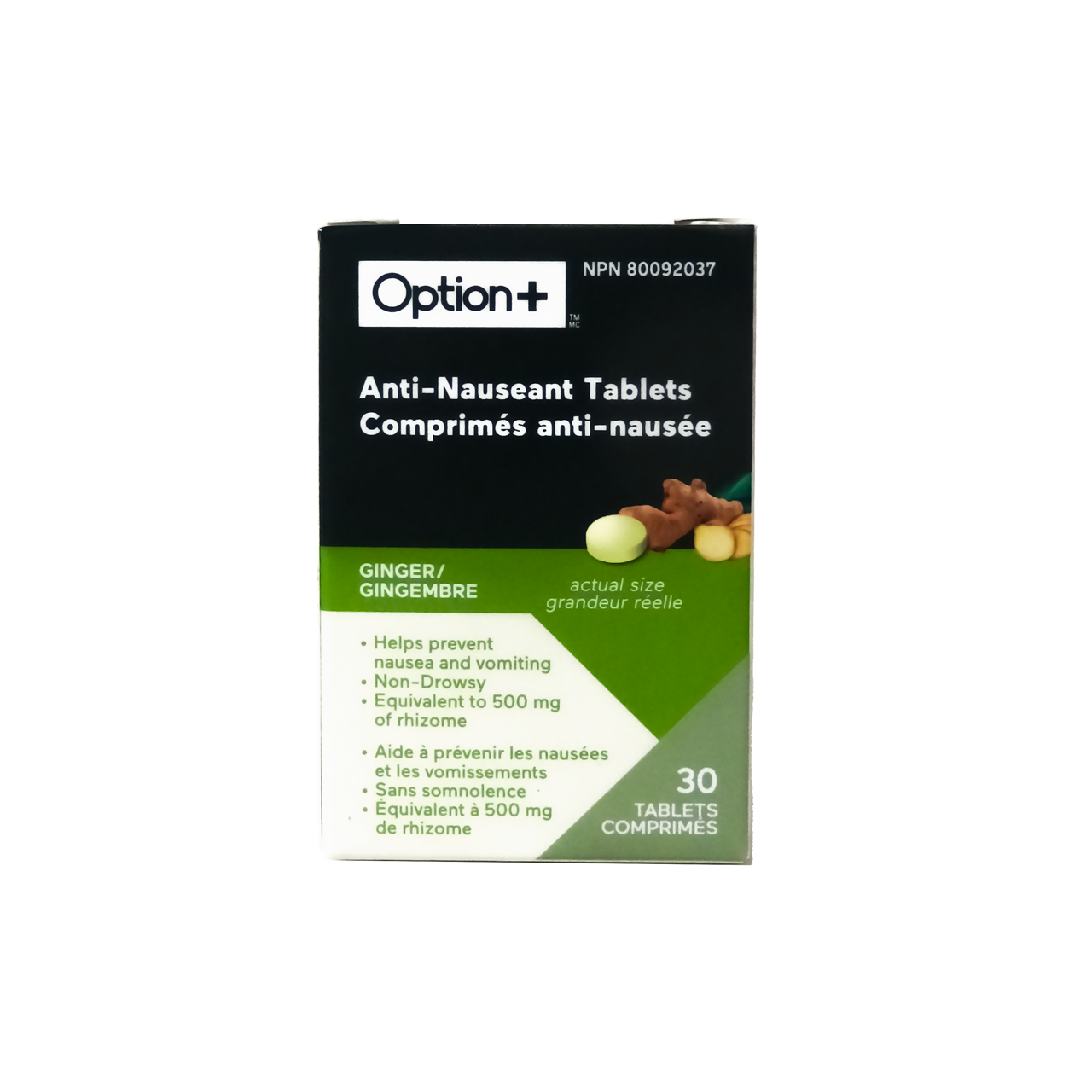 Option+ Ginger Anti Nauseant Tablets | 30 Tablets