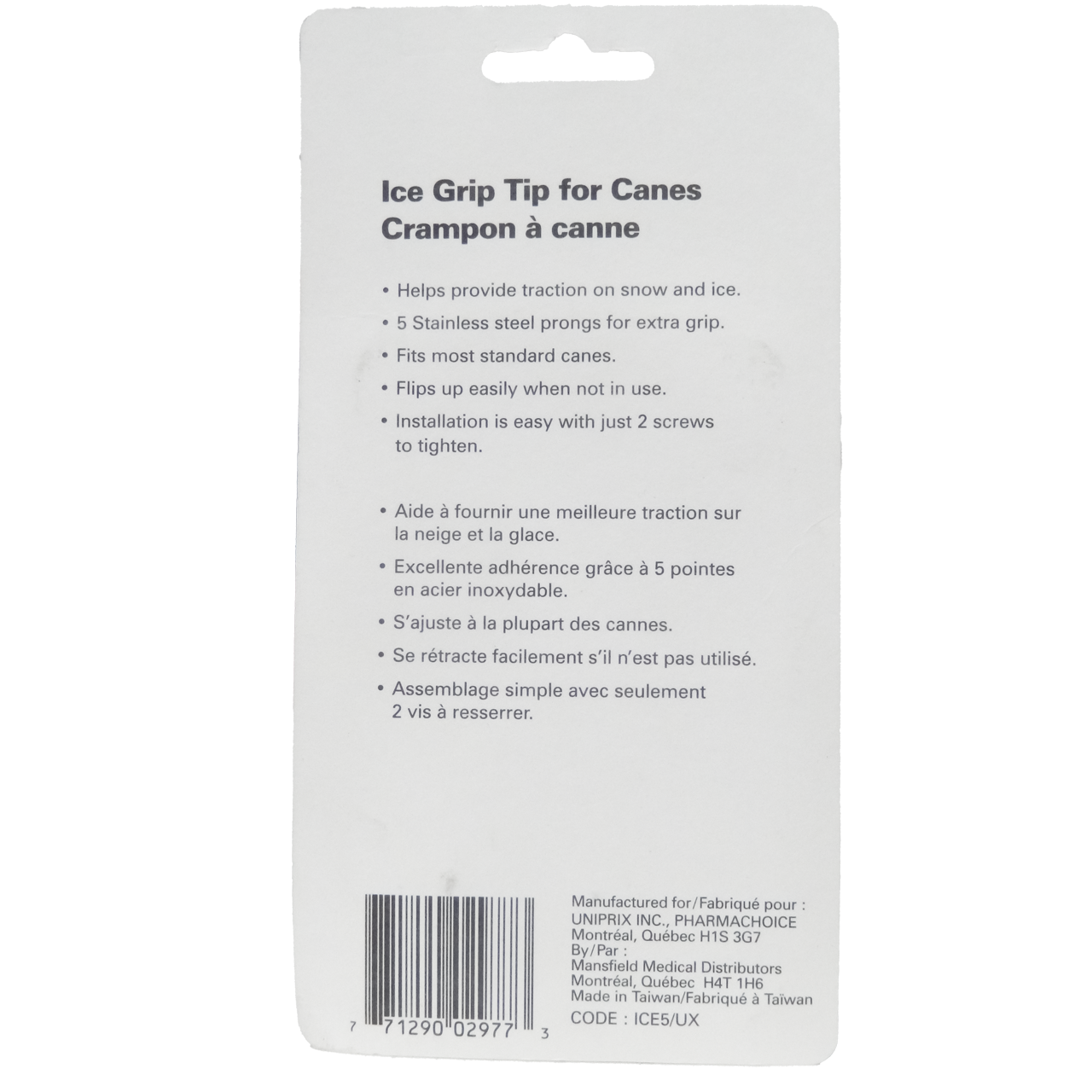 Option+ Ice Grip Tip for Canes | 5 in