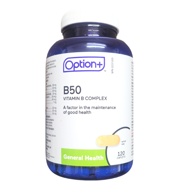 Option+ B50 Vitamin B Complex | 120 Caplets