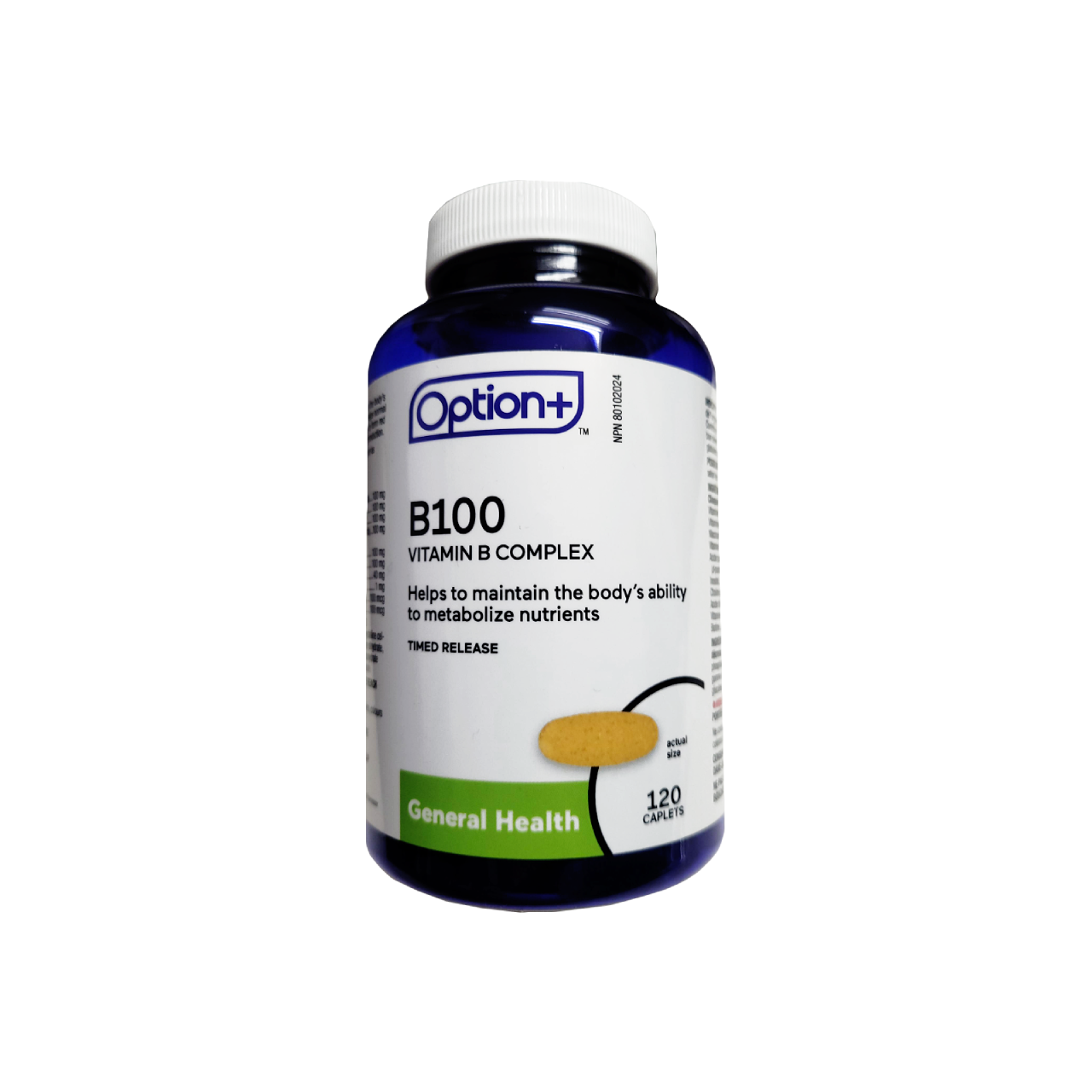 Option+ B100 Vitamin B Complex | 120 Caplets