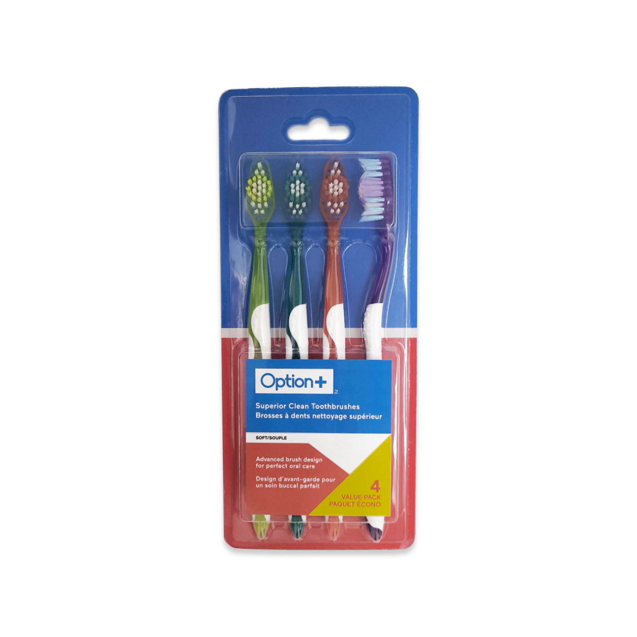 Option+ Superior Clean Soft Toothbrushes | 4 Pack