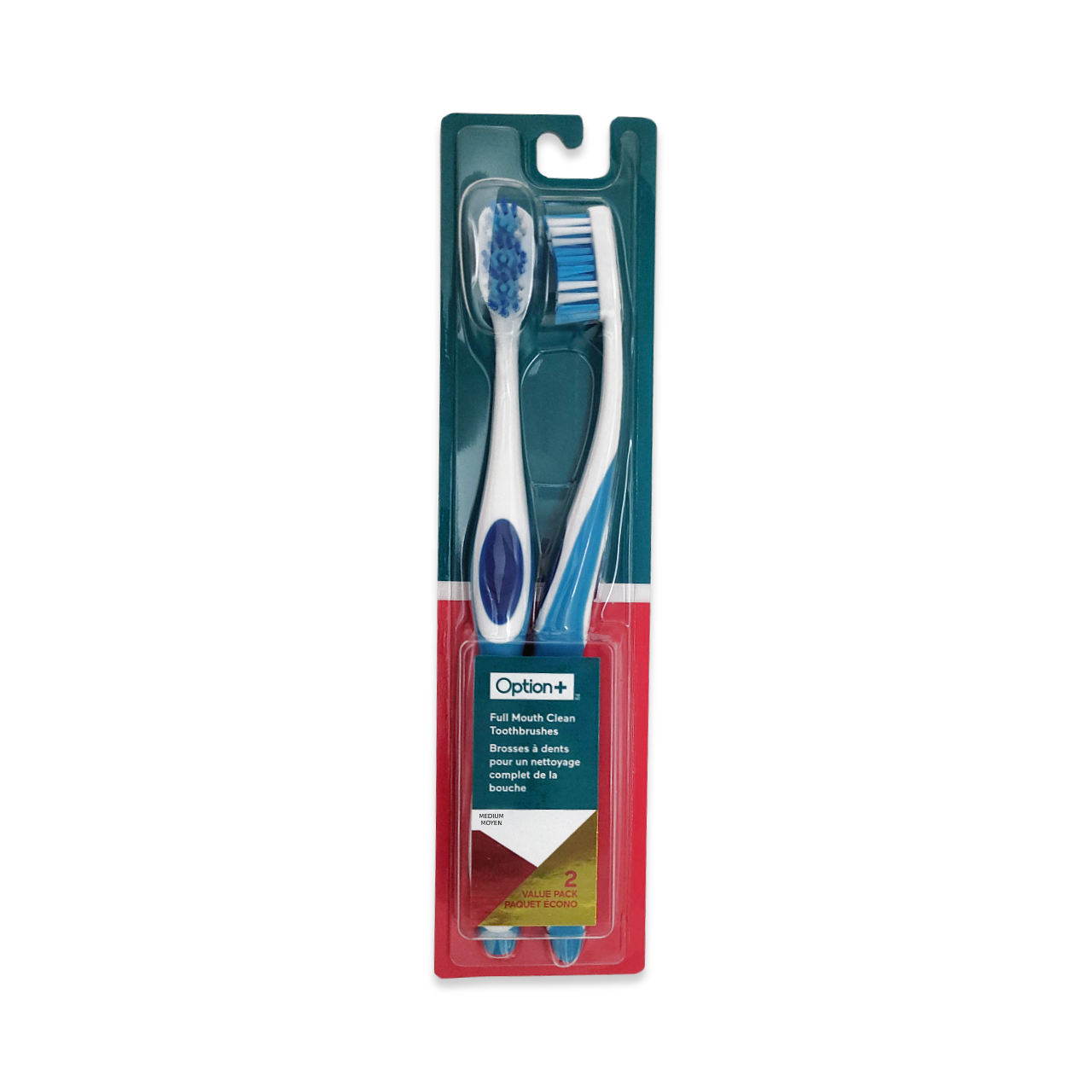 Option+ Full Mouth Clean Toothbrushes - Medium | 2 Pack