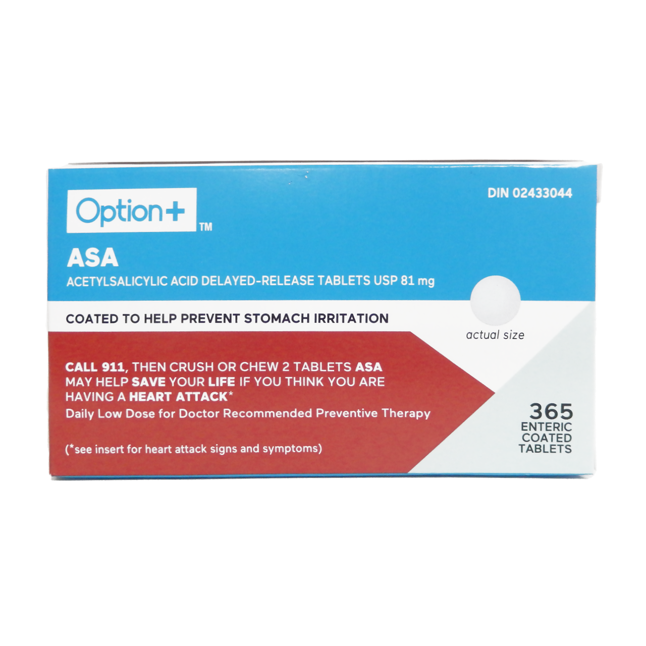 Option+ ASA USP 81 MG | 365 Tablets