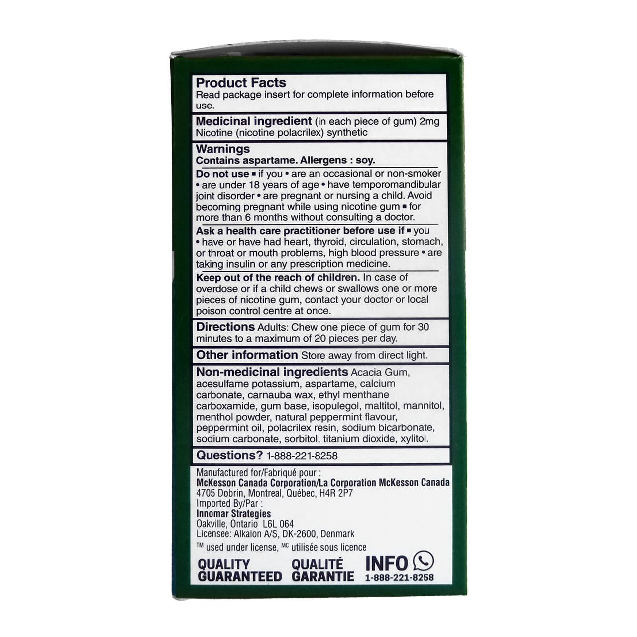Option+ Nicotine Gum 2 mg, Ultra Chill Mint Flavour | 105 Pieces