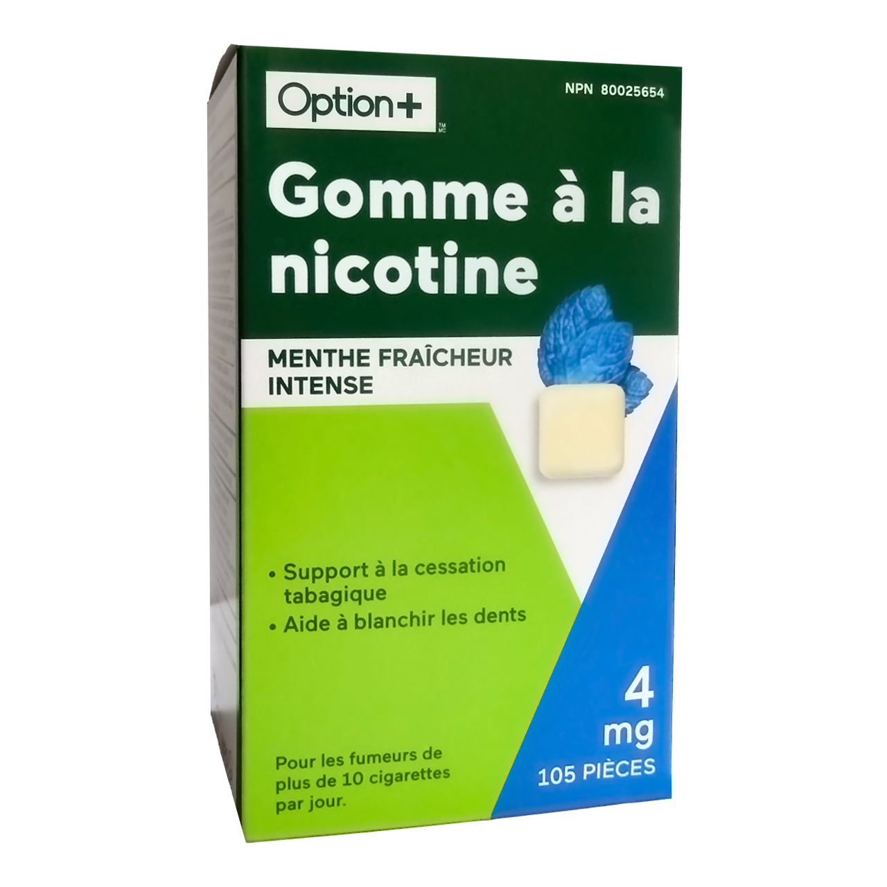Option+ Nicotine Gum 4 mg, Ultra Chill Mint Flavour | 105 Pieces