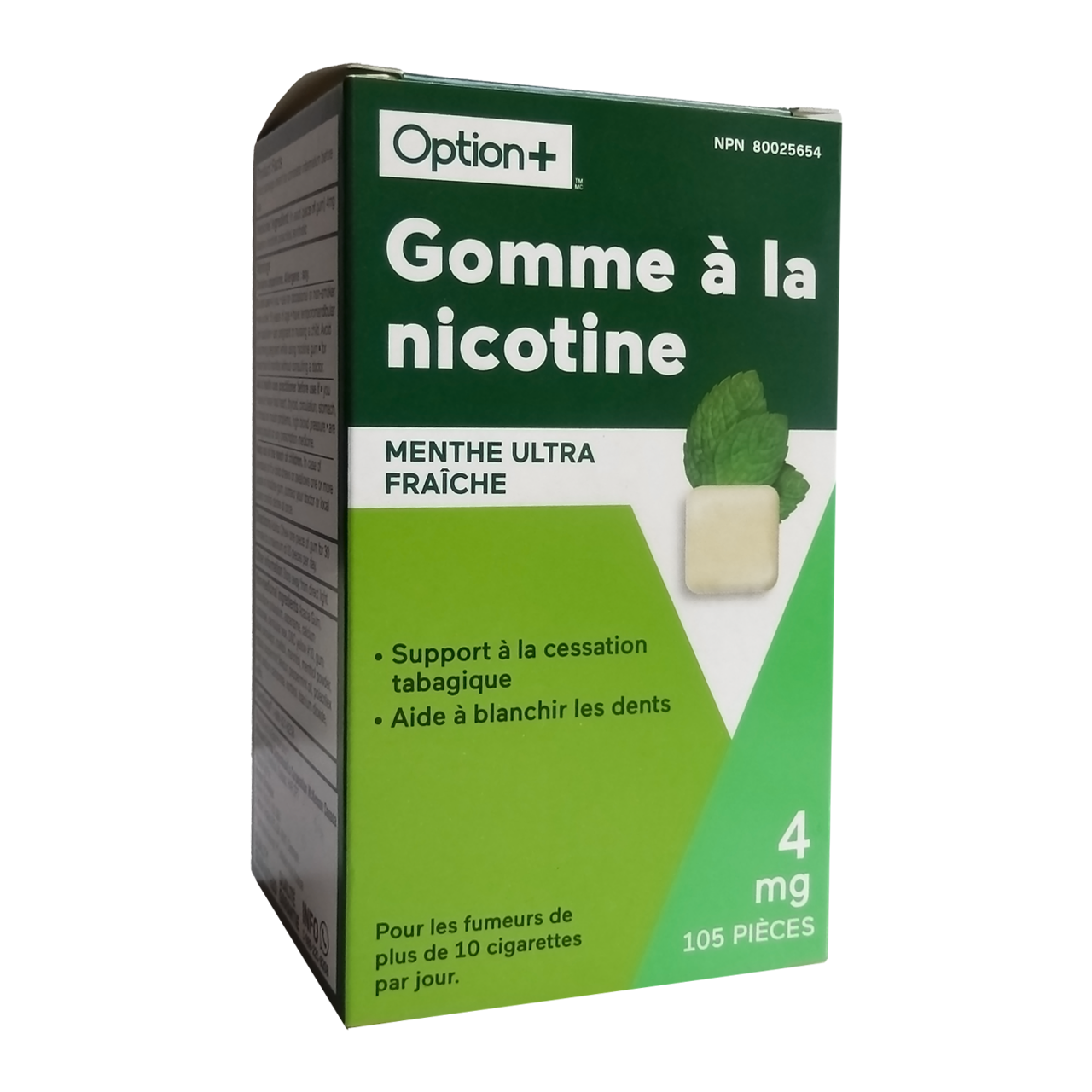 Option+ Nicotine Gum 4 mg, Ultra Fresh Mint Flavour | 105 Pieces