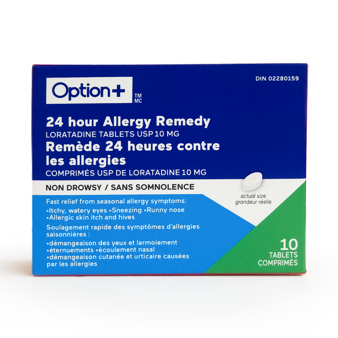 Option+ 24 hour Allergy Remedy, Non Drowsy | 10 Tablets