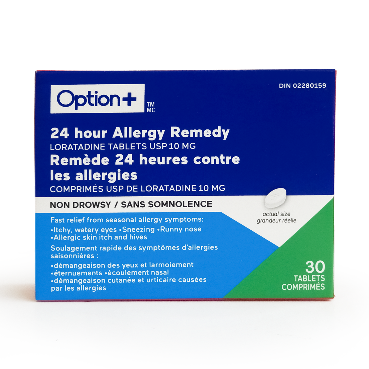 Option+ 24 hour Allergy Remedy, Non Drowsy | 30 Tablets