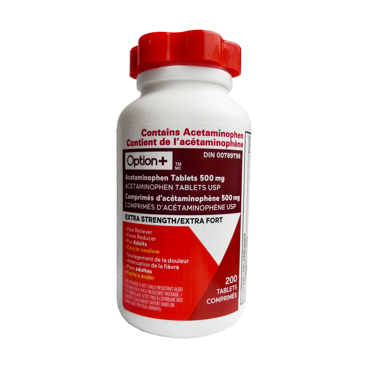 Option+ Acetaminophen Extra Strength | 200 Tablets