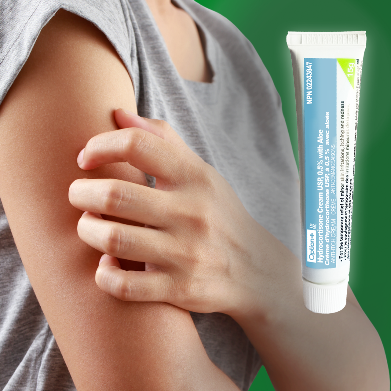 Option+ Hydrocortisone Anti Itch Cream  0.5% with Aloe | 15 g