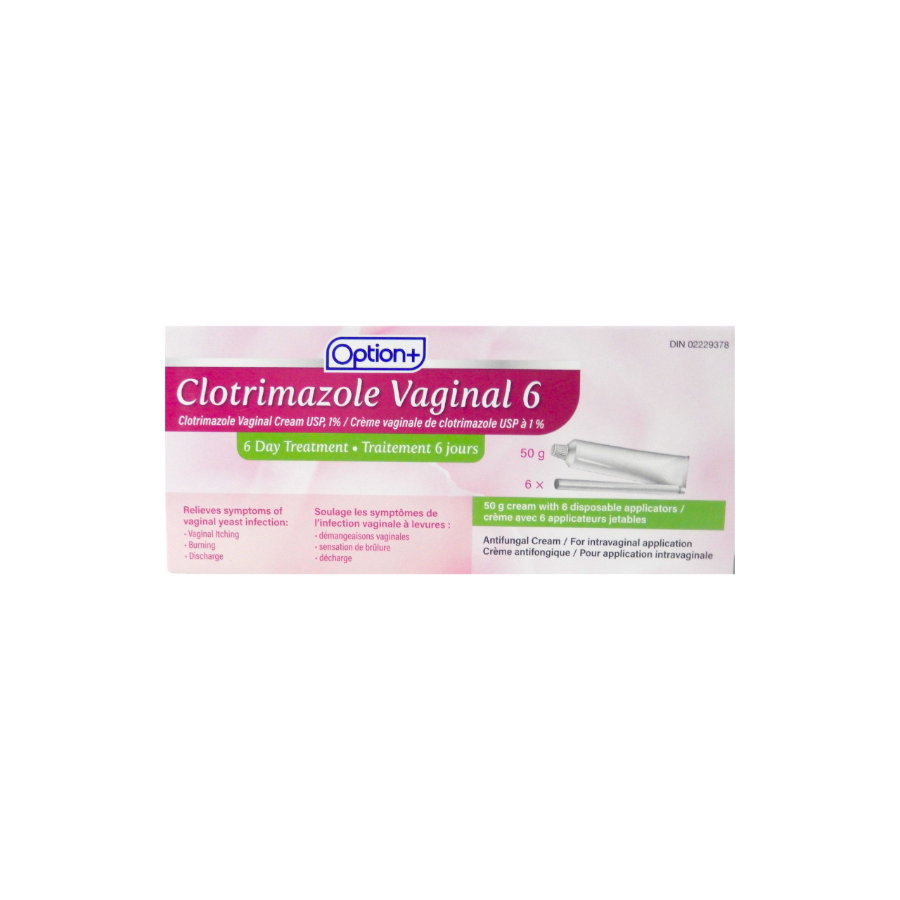 Option+ Clotrimazole Vaginal  Cream USP 1% 6 day Treatment | 50g x 6