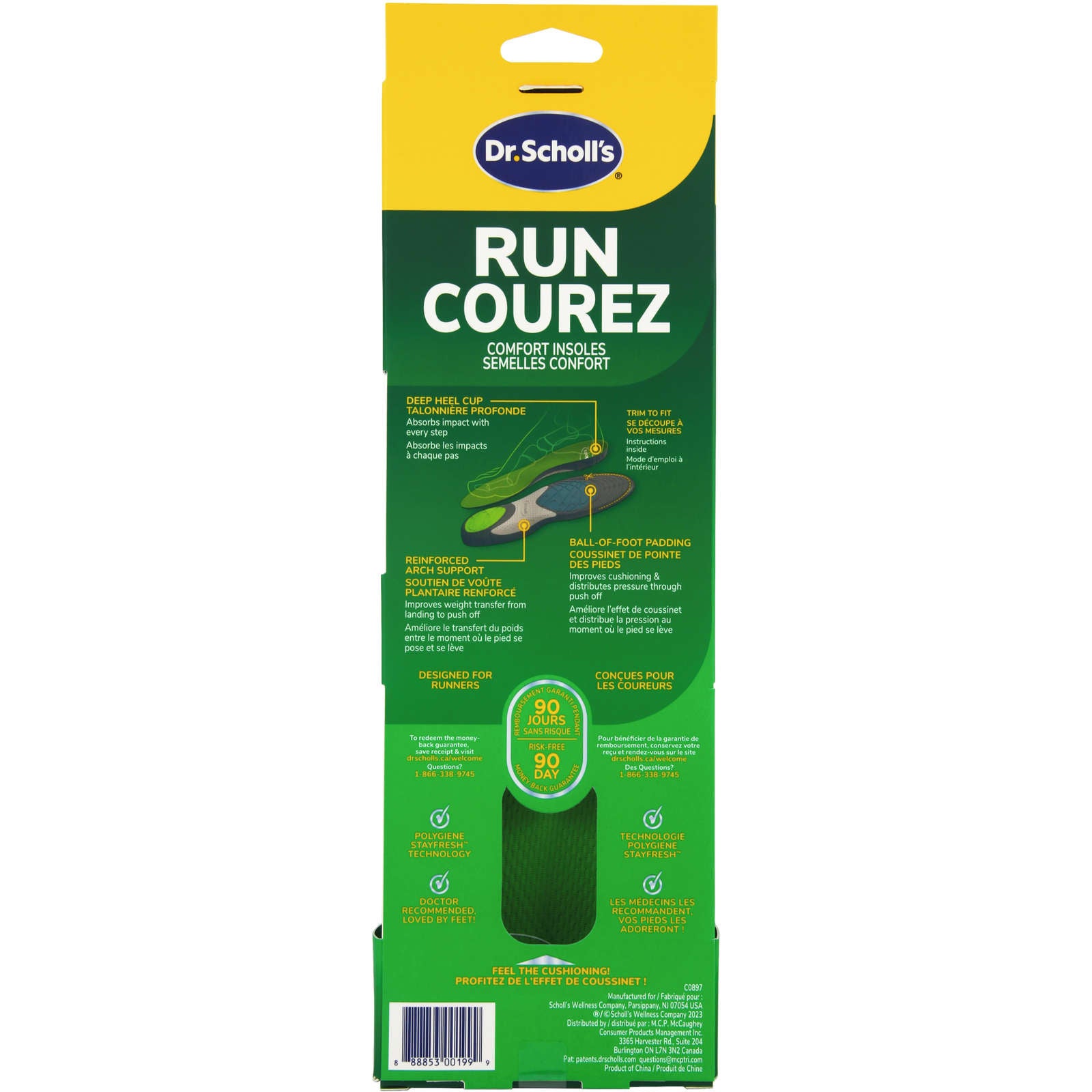 Dr. Scholl’s® Athletic Series Running Insoles, Men's, Sizes 7.5-10