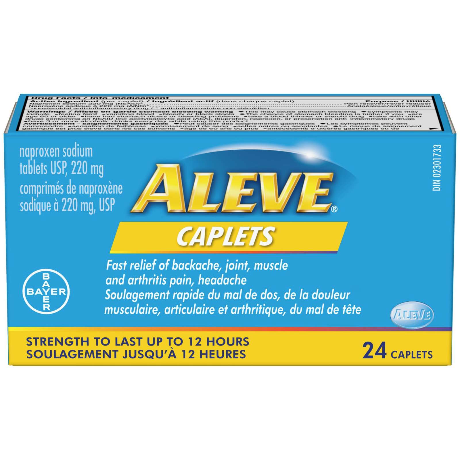 ALEVE Pain Relief, Clinically Proven, Fast-Acting, Long-Lasting, Naproxen Sodium, 24 Caplets