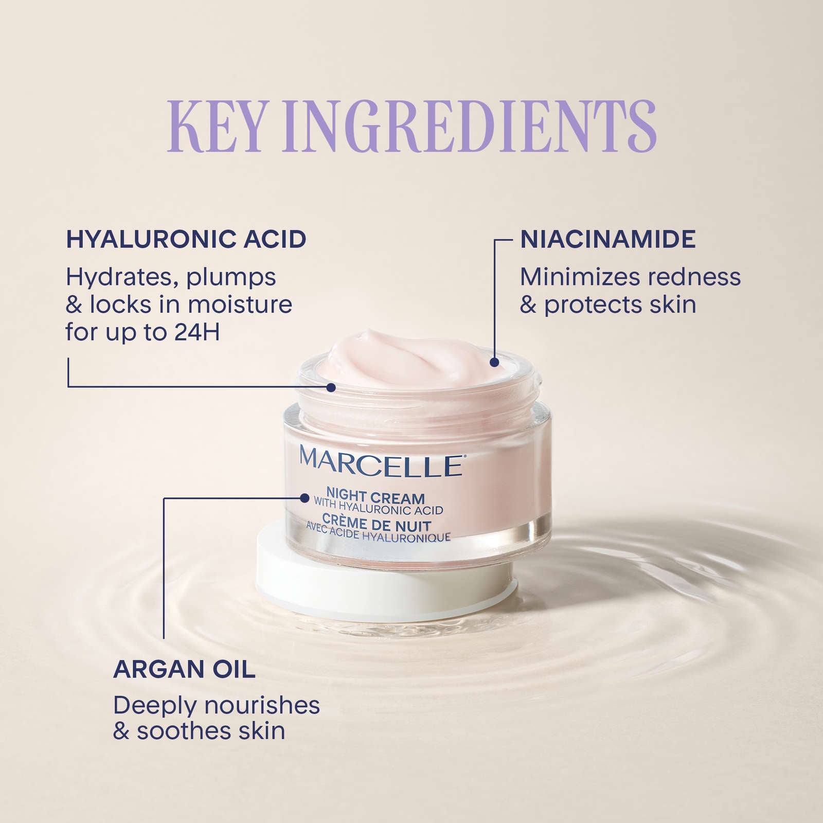 Night Cream 24h Moisturizing with Hyaluronic Acid & Niacinamide