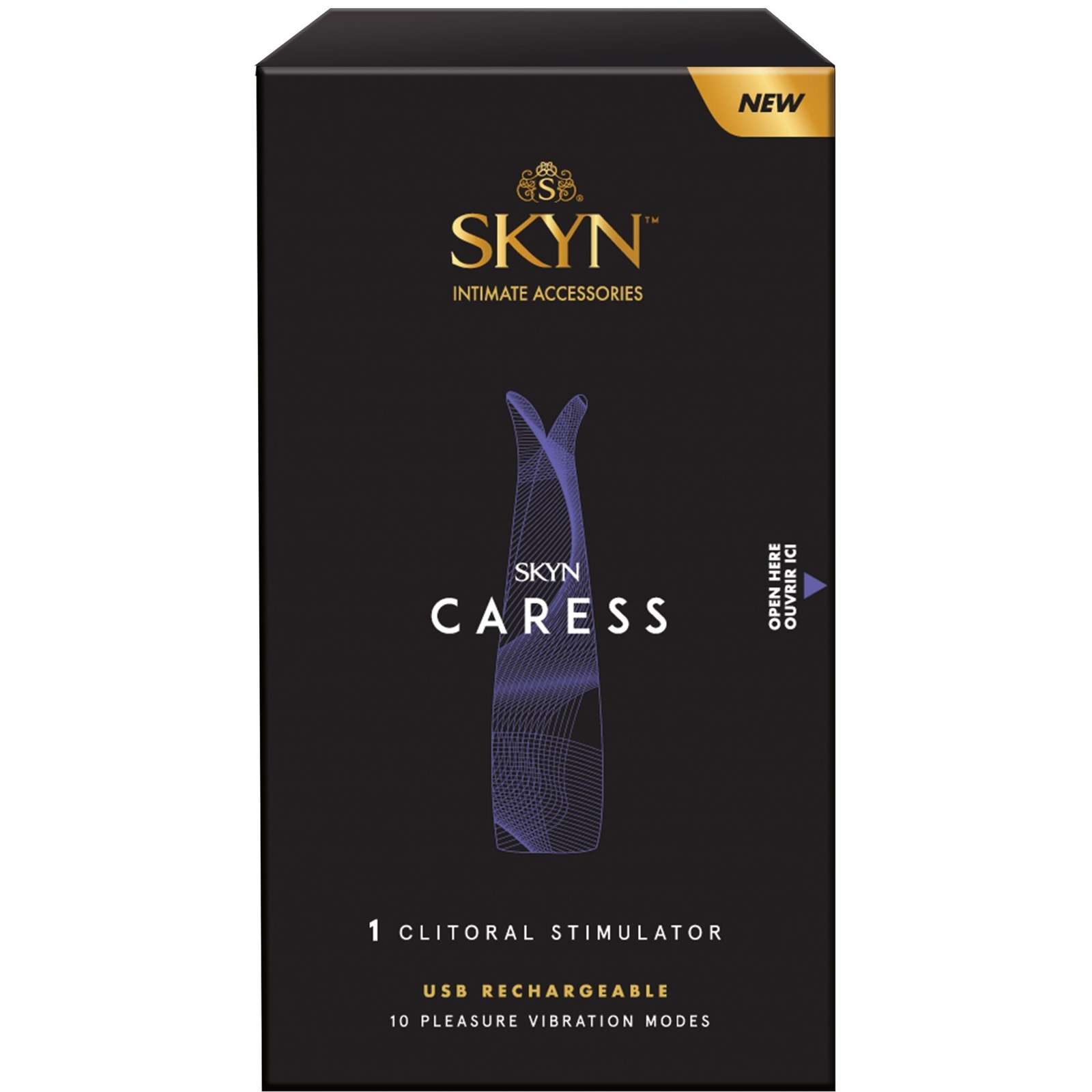 Skyn Caress Clitoral Stimulator, Mimics oral stimulation, Rechargeable, Water Resistant, 10 vibration modes
