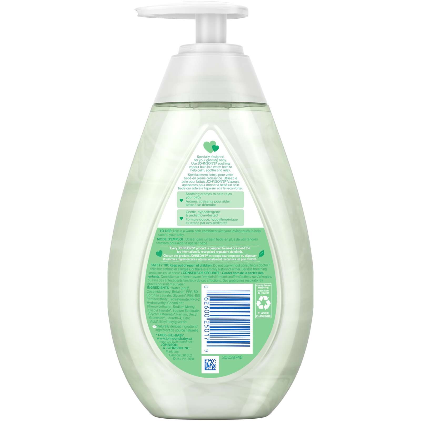 Johnson's Baby Vapor Bath, Soothing Baby Wash with Eucalyptus 400mL