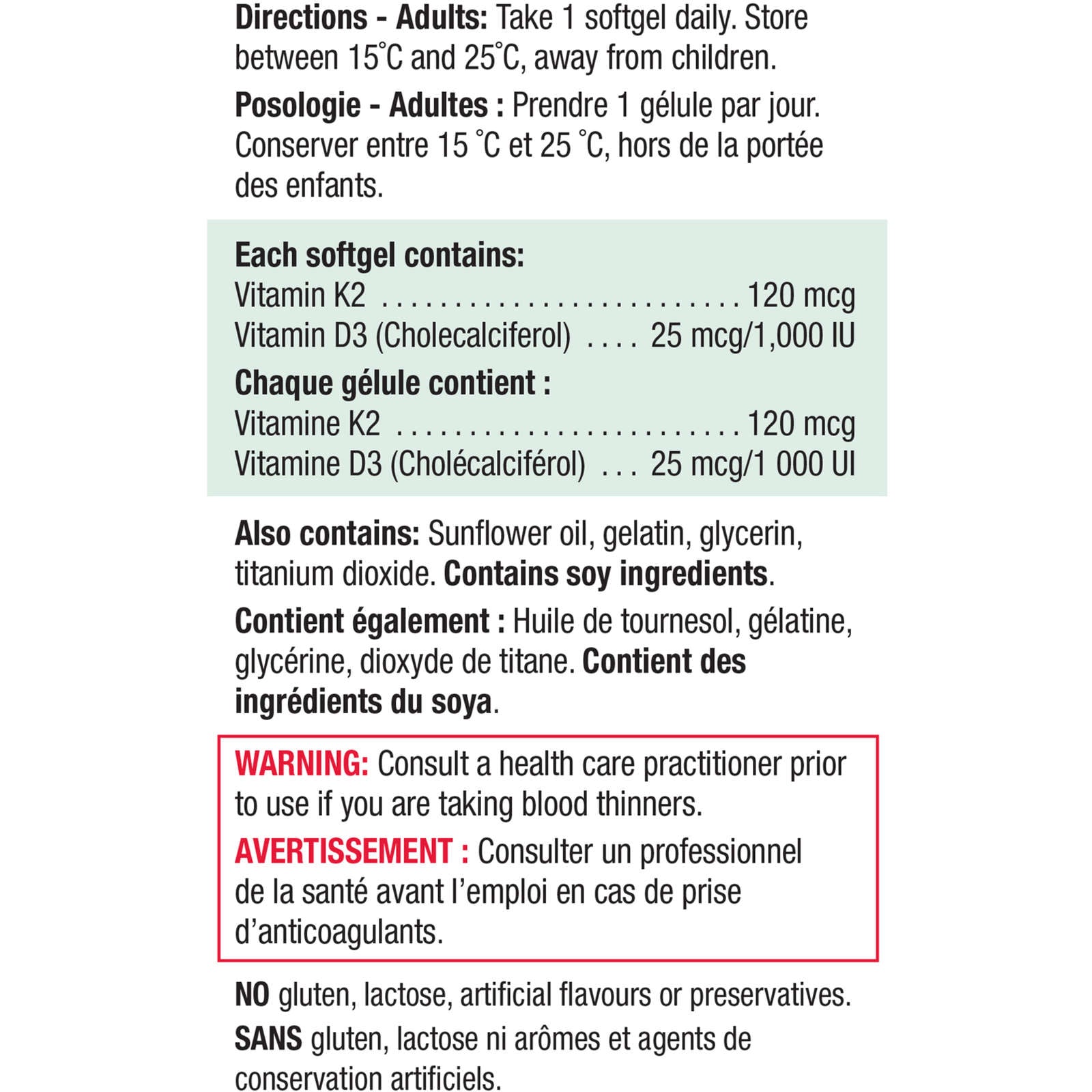 Vitamin K2 120 Mcg + D3 1000 IU