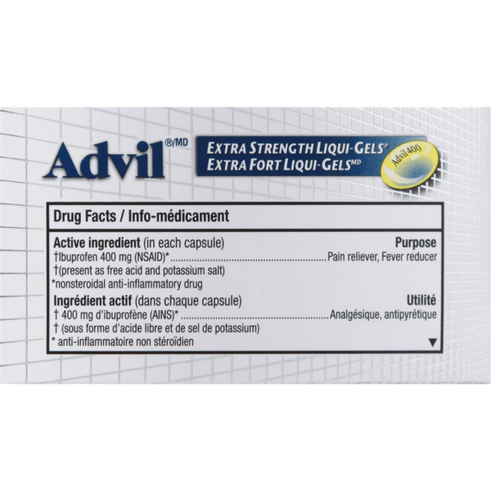 Advil Extra Strength Liqui-Gels for Headaches, Migraines, and Pain Relief, 400 mg Ibuprofen, 50 Count