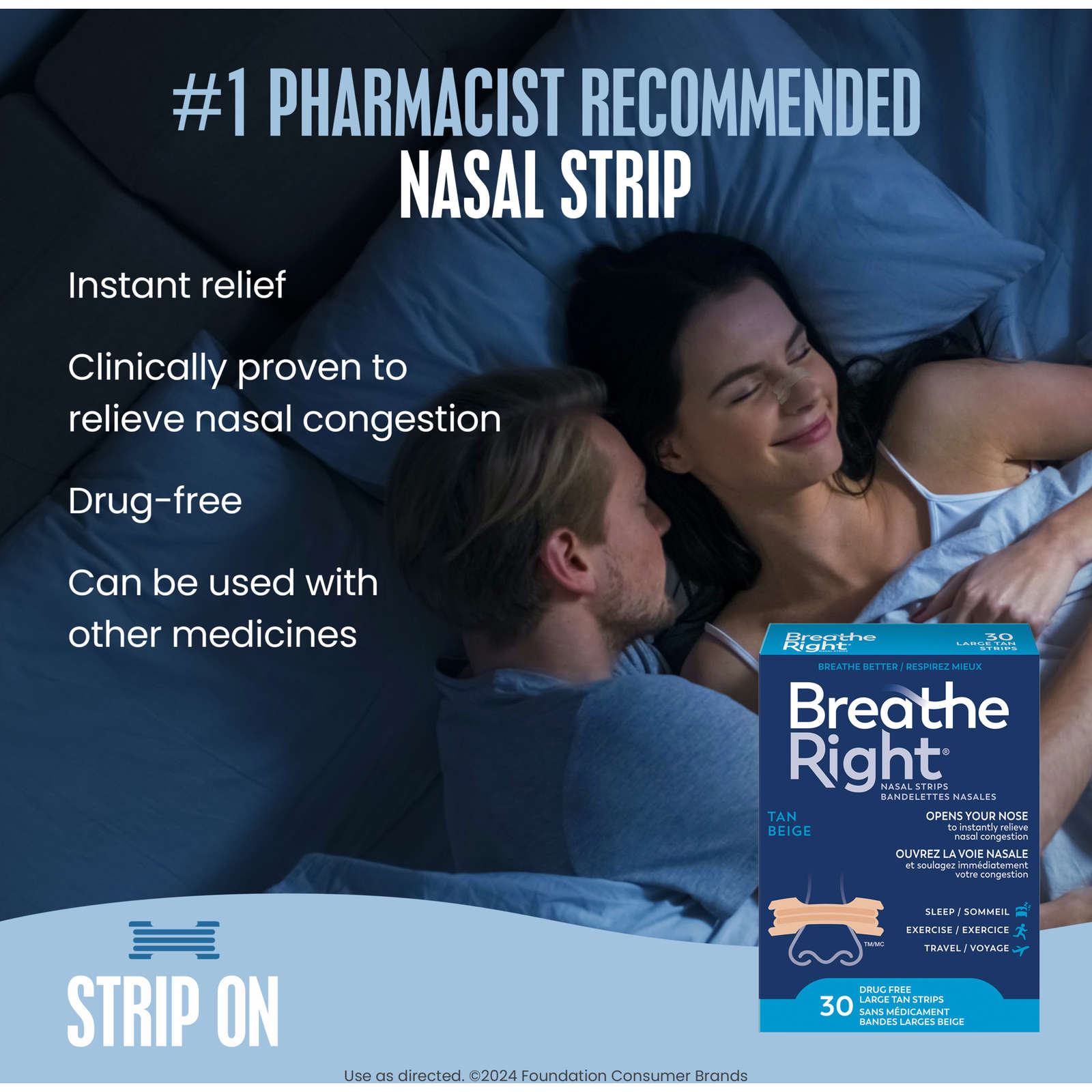 Nasal Strips  Large Tan 30ct