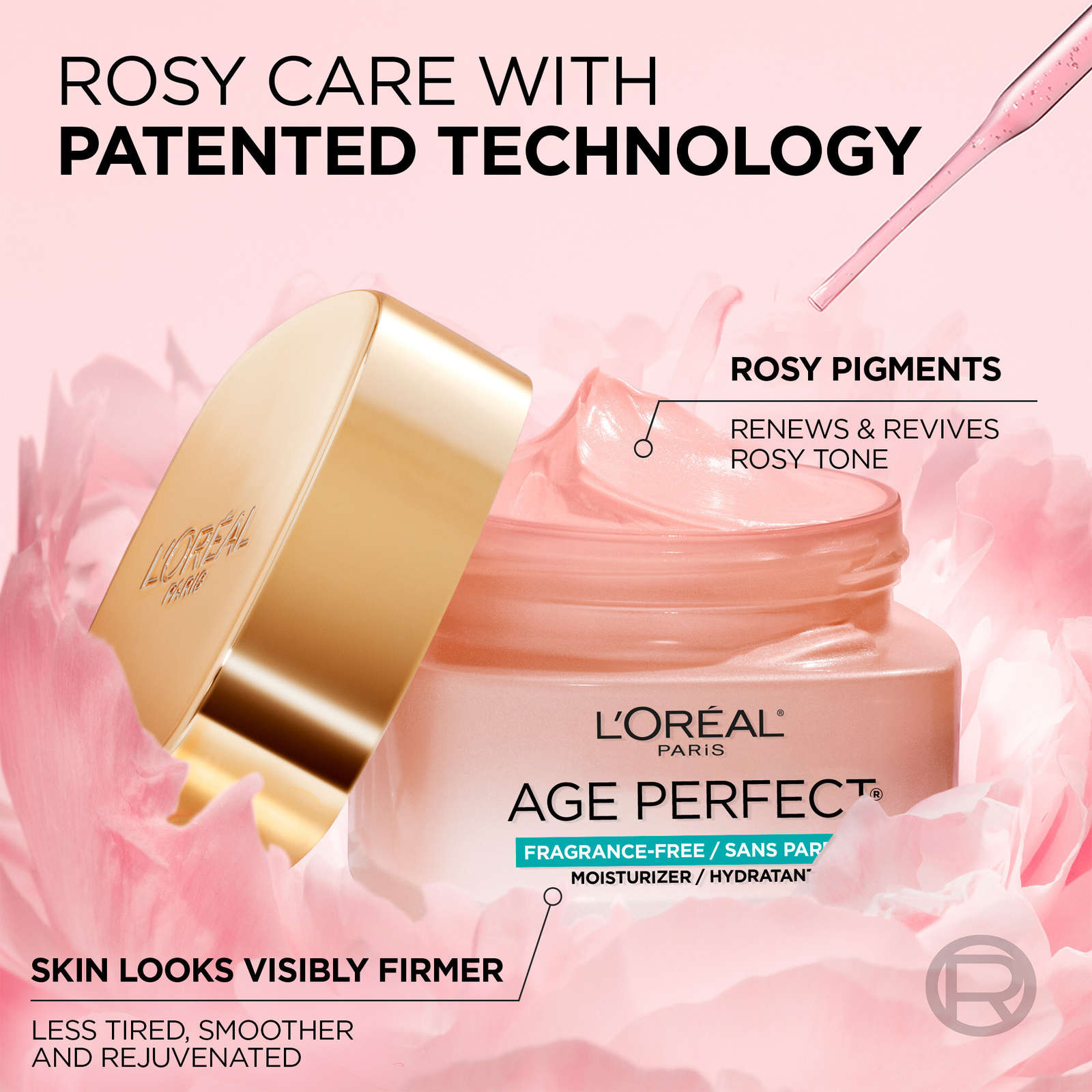 Age Perfect Rosy Tone Fragrance-Free Moisturizer, with LHA & Imperial Peony Extract