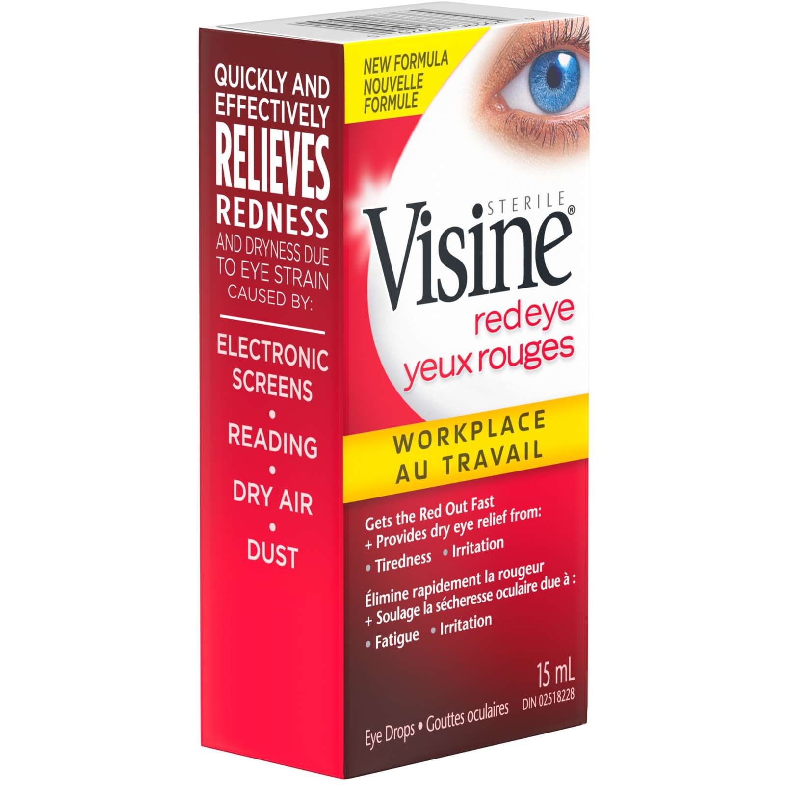 Workplace Eye Drops- Polyethylene Glycol, Hydrochloride - Dust Irritation, Dry Eyes, Red Eye, Strained Eyes