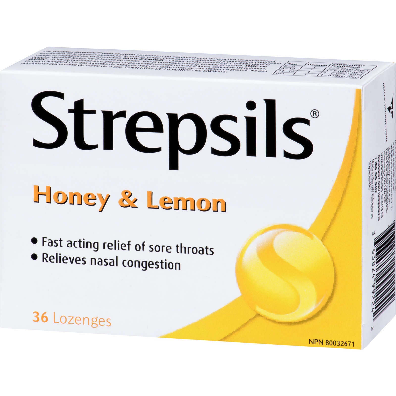 Strepsils® Honey & Lemon, 36 ct