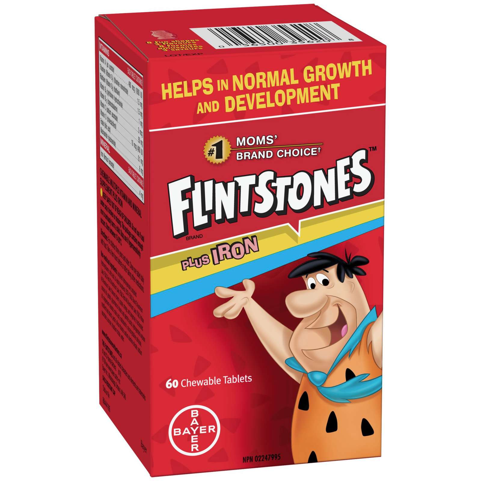 FLINTSTONES Plus Iron Chewable Multivitamin for Kids, Helps with Normal Growth and Development