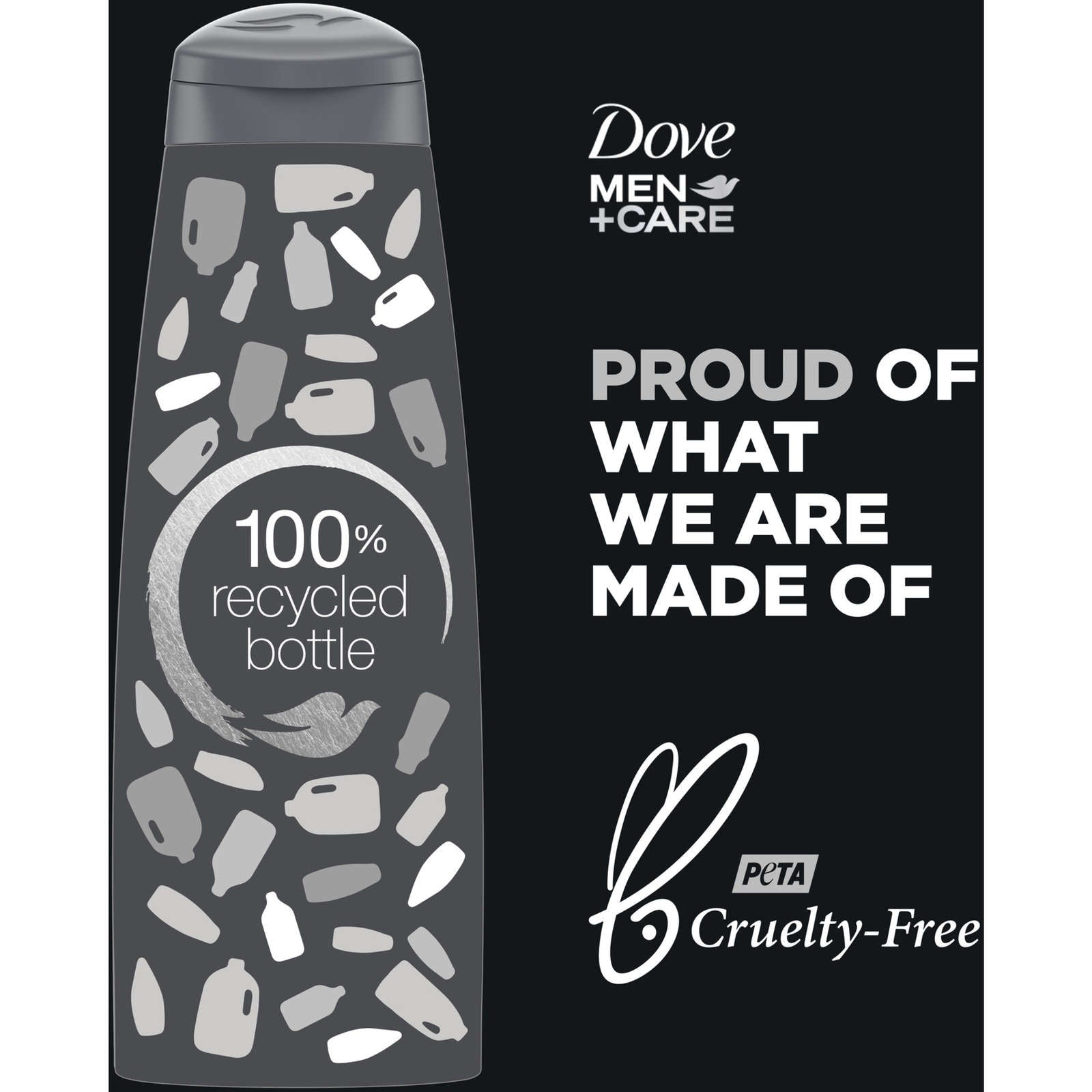 Dove Men+Care  Shampoo for healthy hair Charcoal + Clay naturally derived plant-based cleansers 355 ml