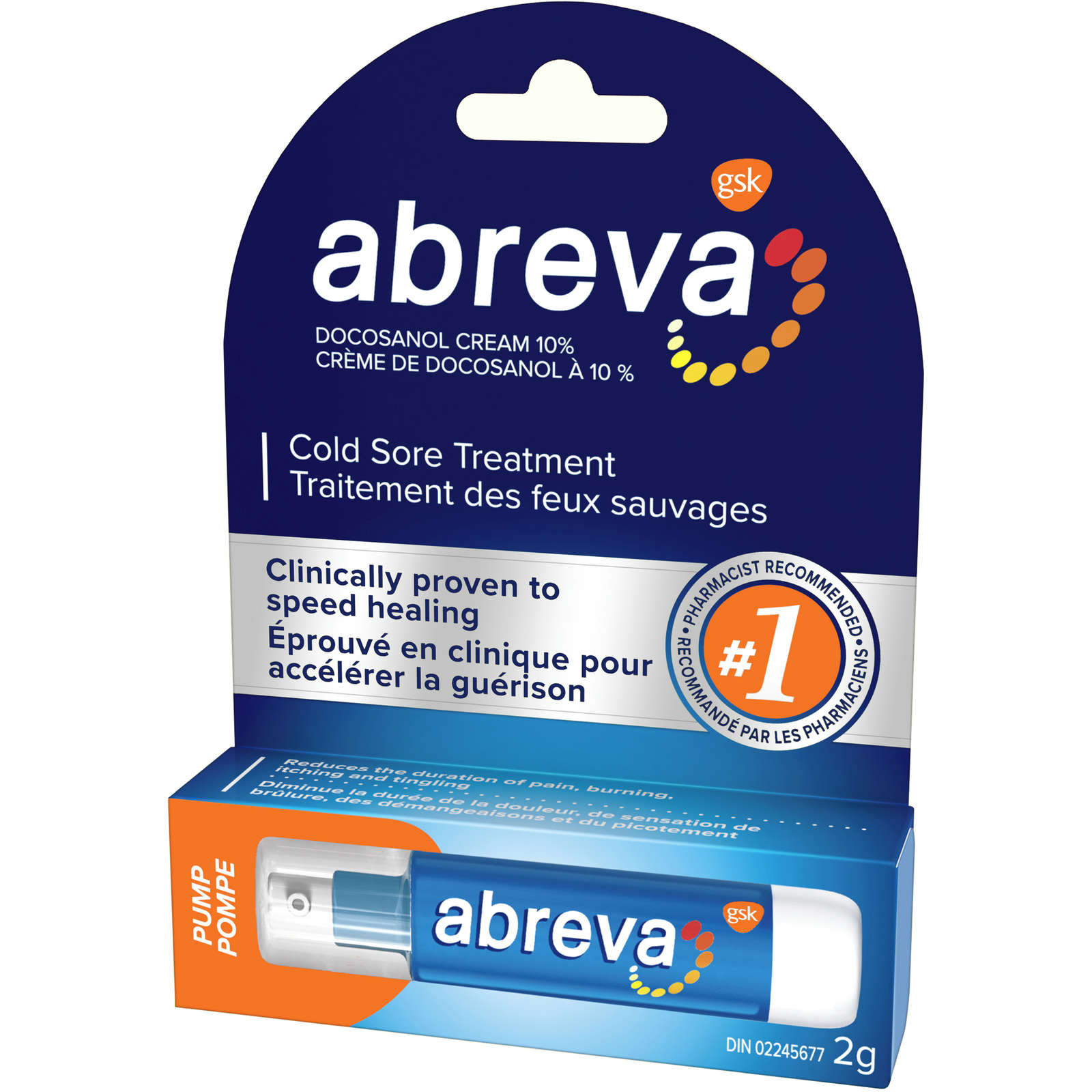 Abreva Cold Sore Treatment cream Tube 2g