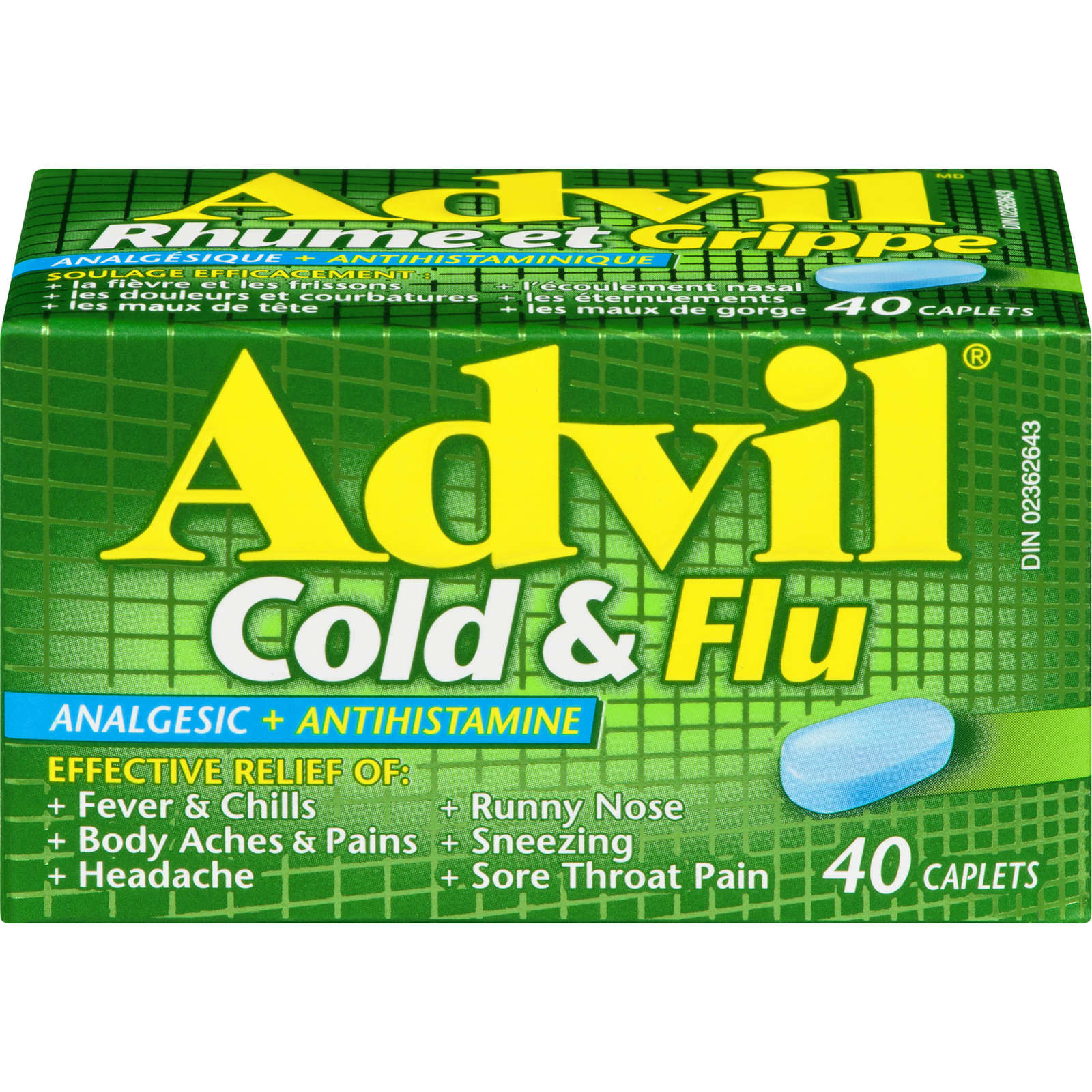 Advil Cold & Flu Analgesic + Antihistamine 40 Caplets