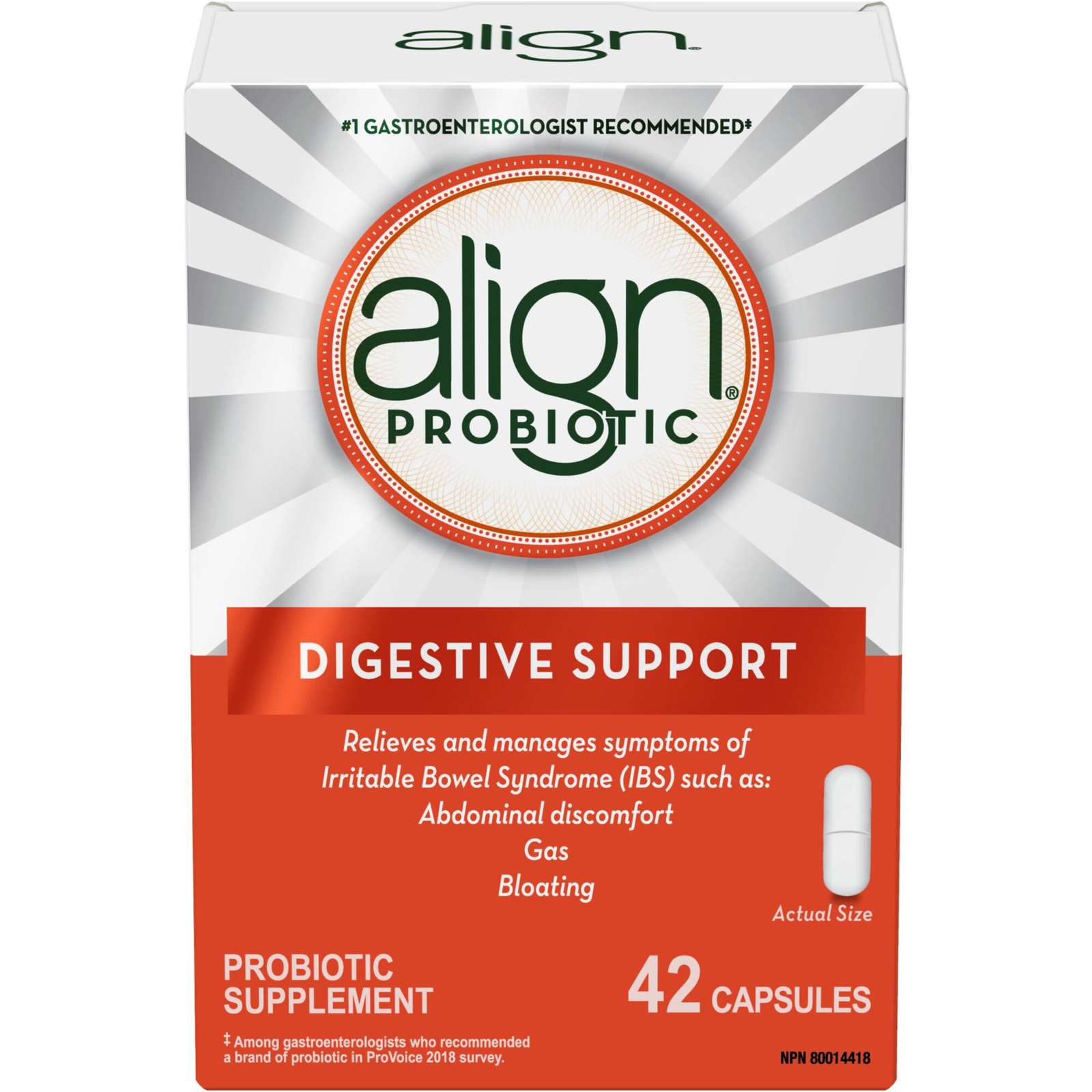 Align Probiotics, Daily Probiotic Supplement for Digestive Care, 42 vegetarian capsules