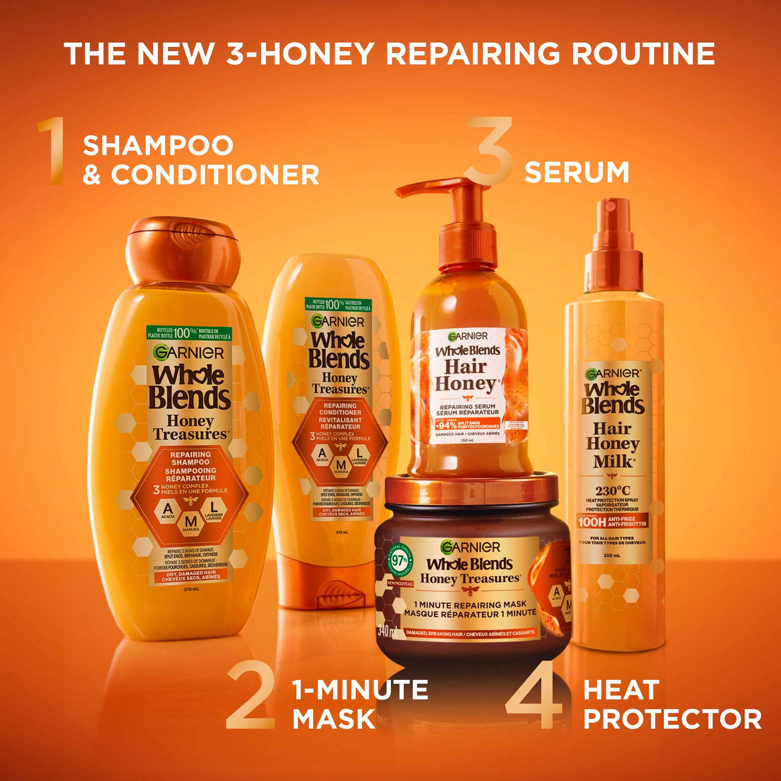 Whole Blends Honey Treasures Repairing Shampoo, for Damaged and Dry Hair