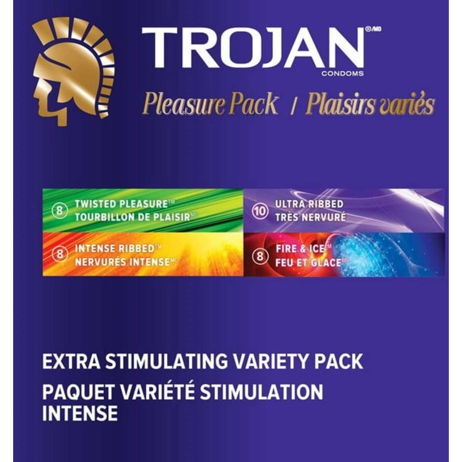 Pleasure Pack Assorted Lubricated Condoms, Extra Stimulating