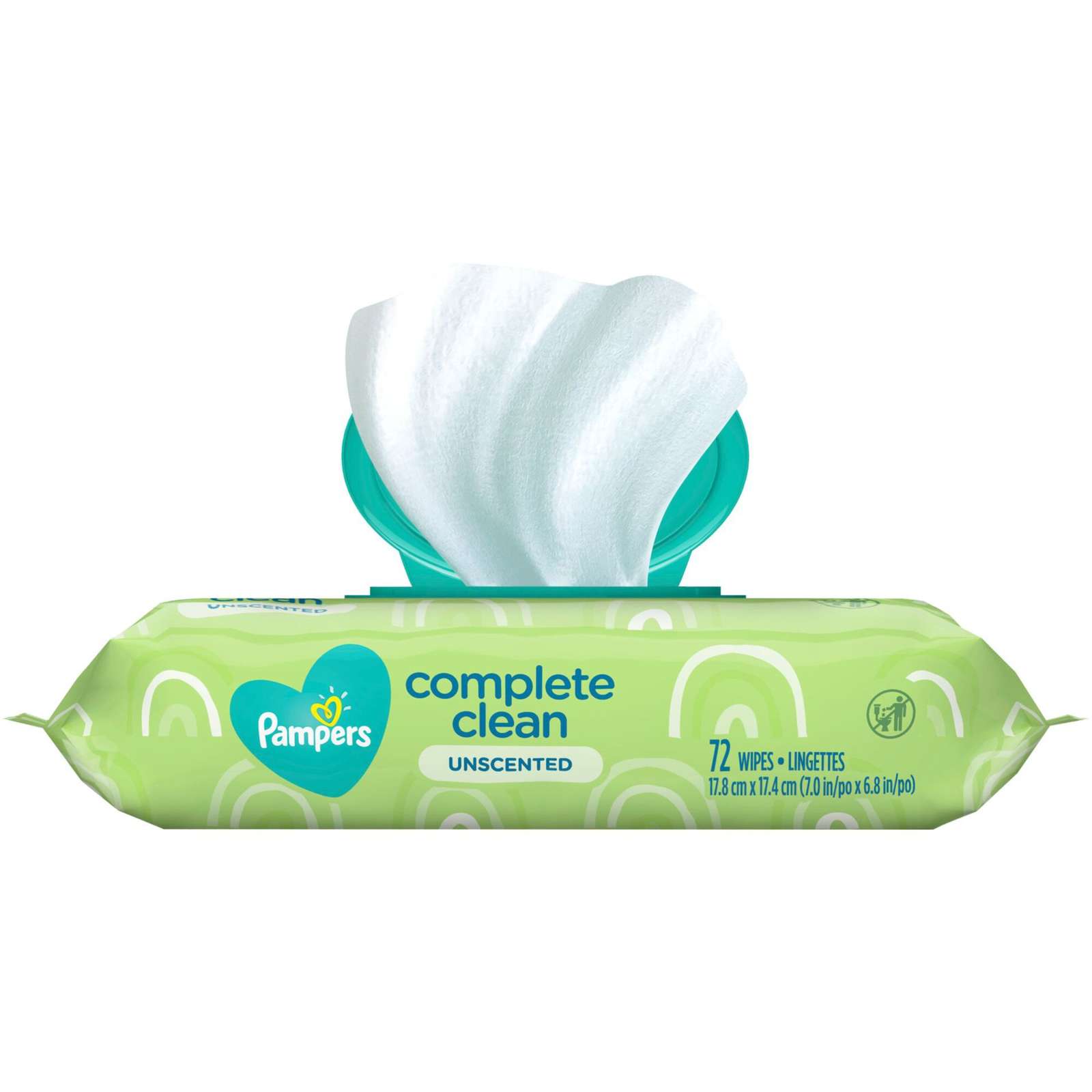 Pampers Baby Wipes Complete Clean Unscented 1X Pop-Top 72 Count