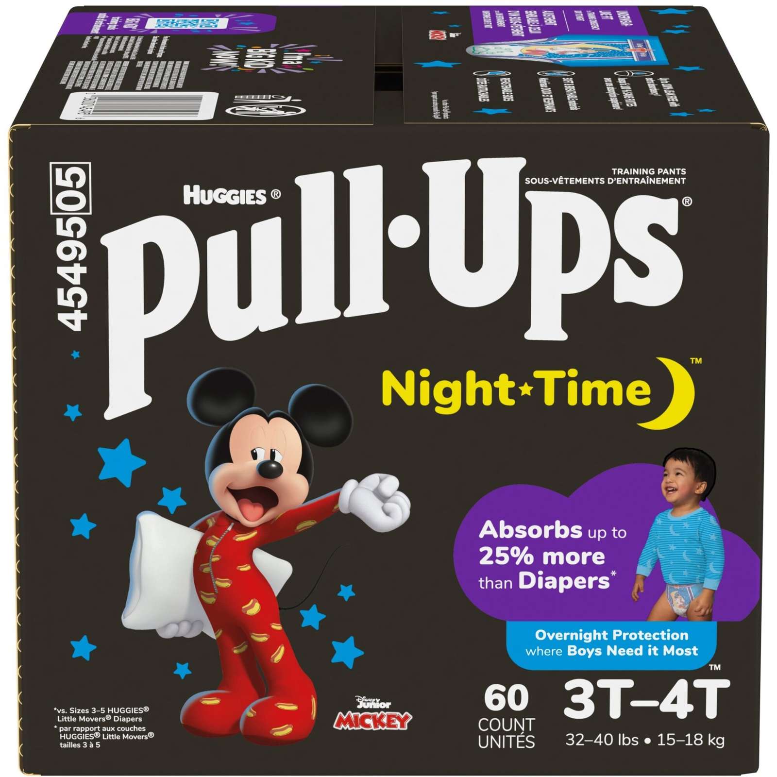 Pull-Ups Boys' Night-Time Potty Training Pants, 3T-4T, 60 Ct