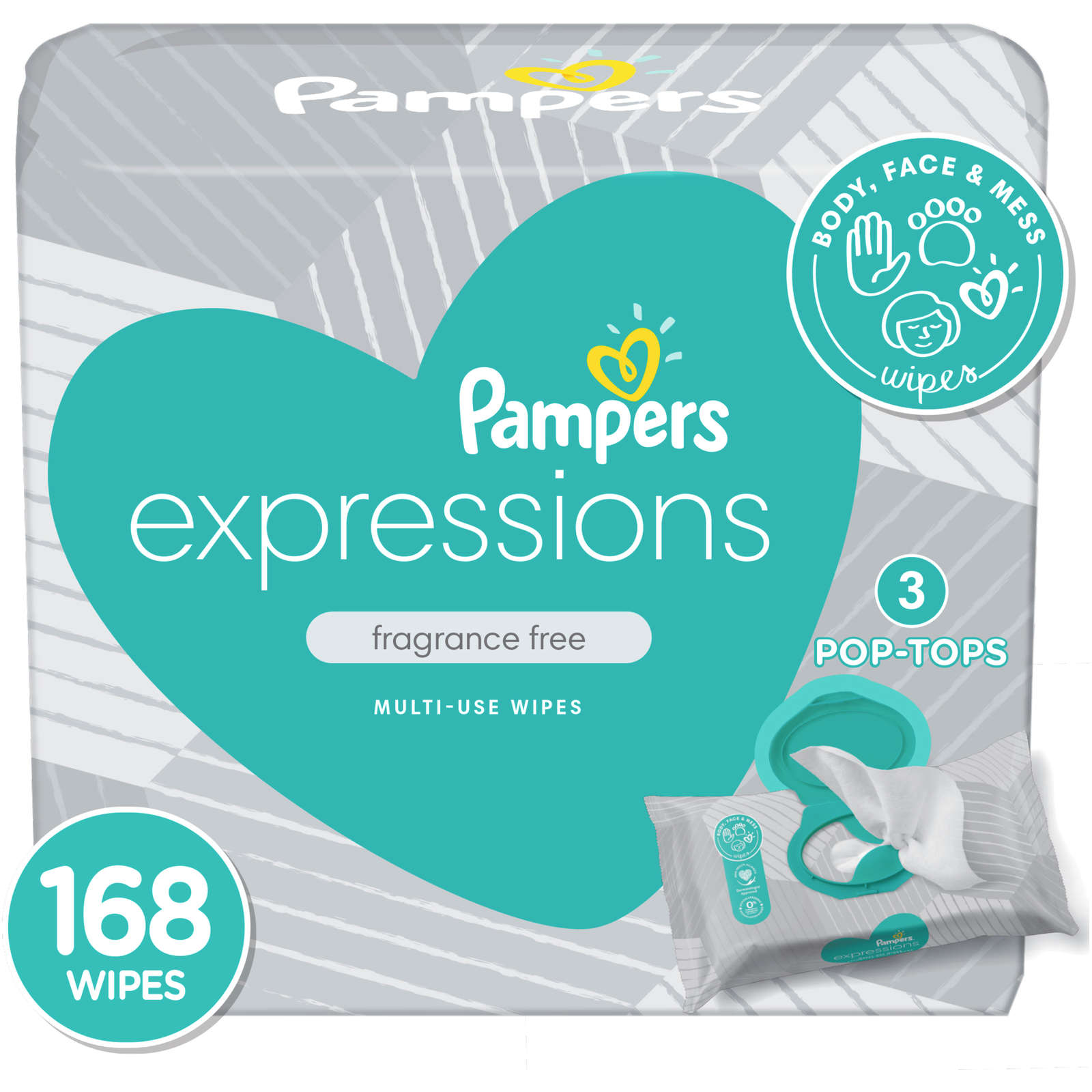 PAMPERS BABY WIPES EXPRESSIONS 3XFTMT Frag Free 4/168