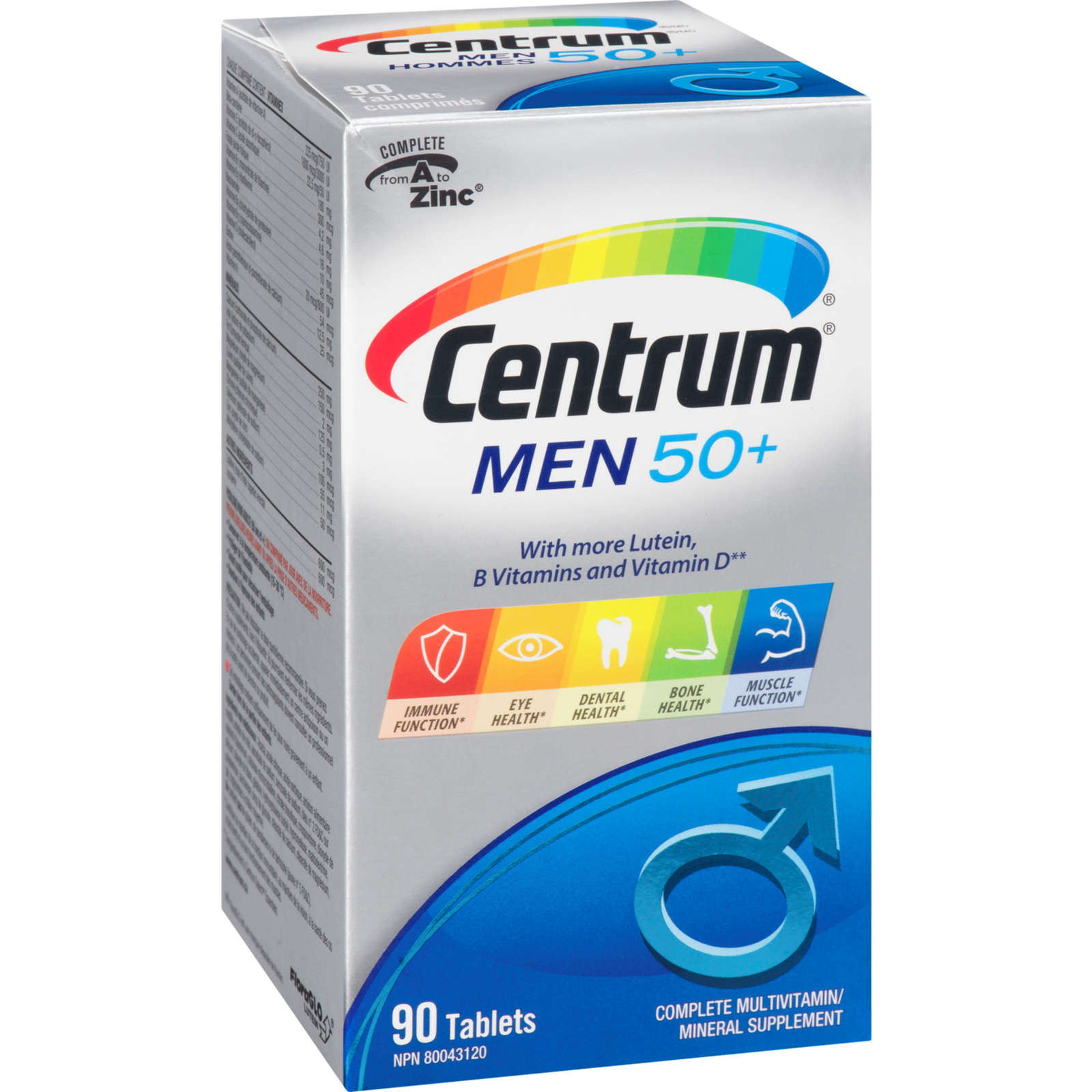 Centrum Men 50+ Multivitamin and Multimineral Supplement Tablets, 90 Count