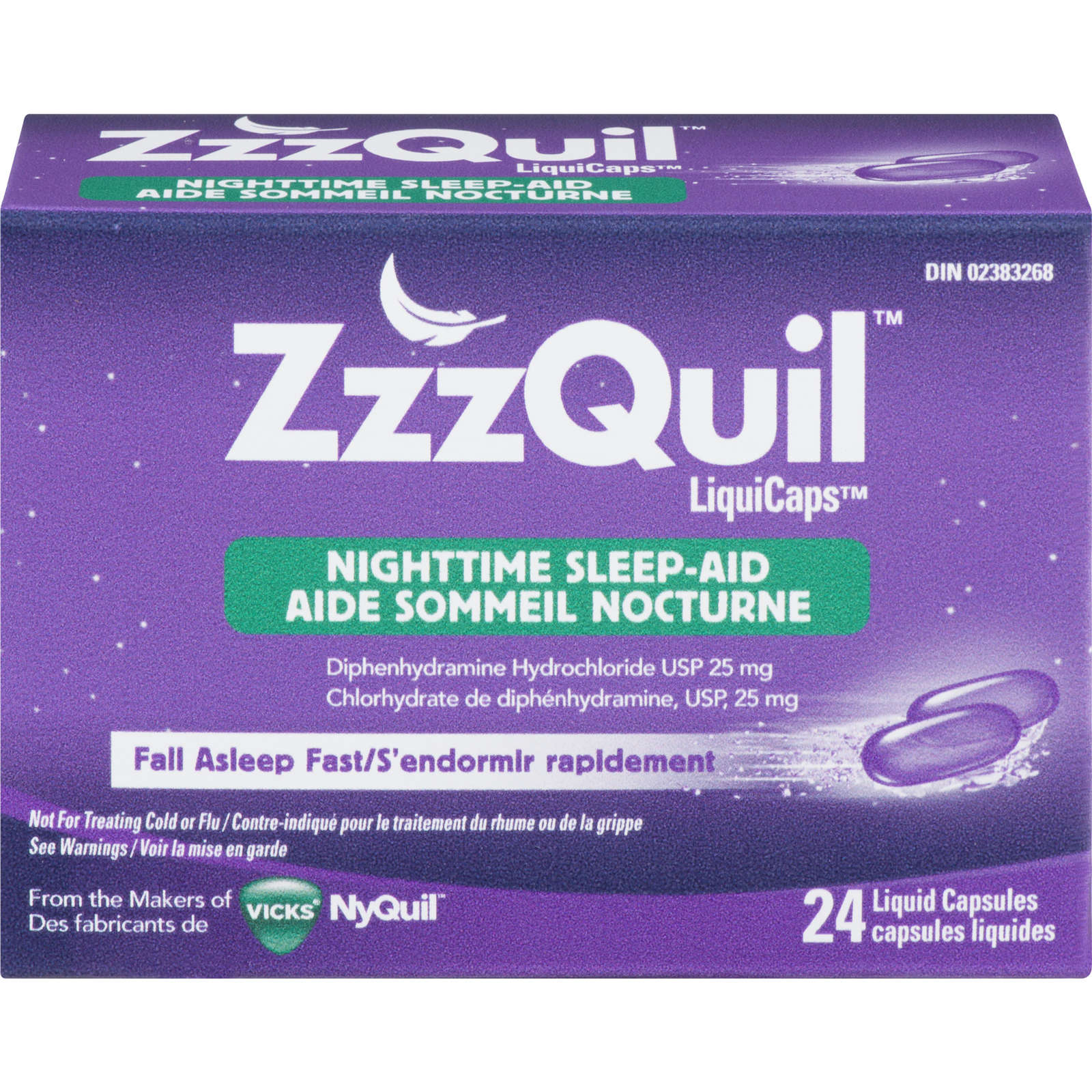 ZzzQuil Nighttime Sleep-Aid LiquiCaps, 24 Count