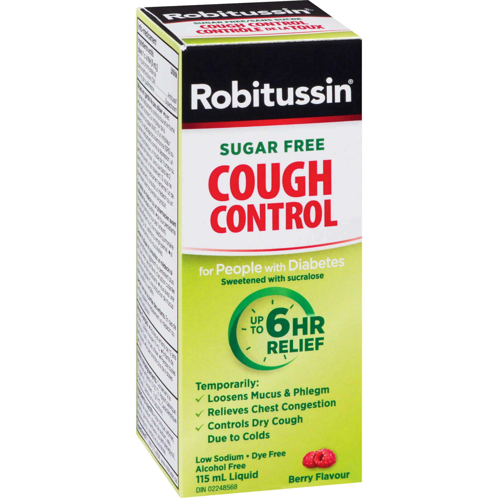 Robitussin Cough Control Liquid People with Diabetes Berry Flavour 115 ml