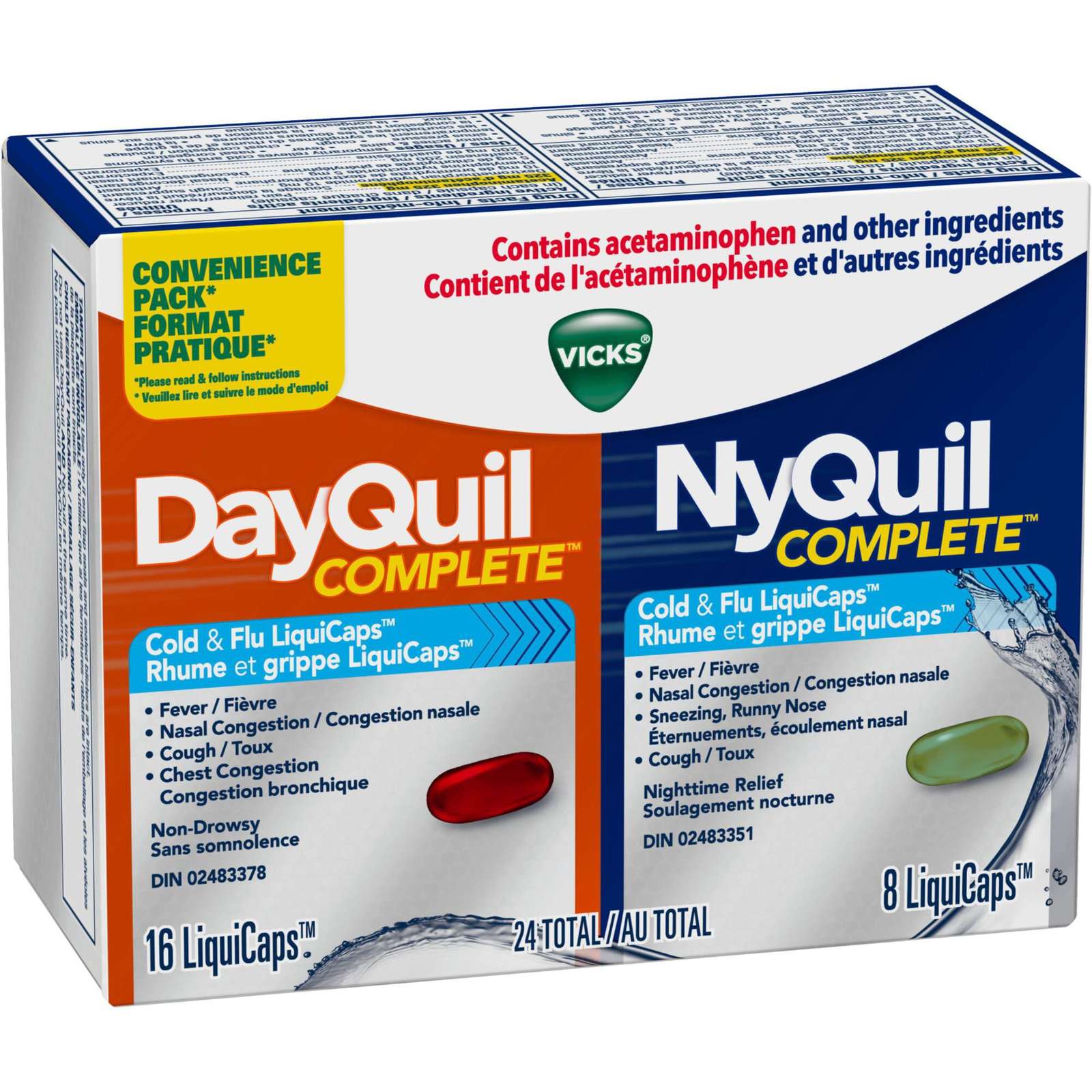 DayQuil and NyQuil COMPLETE Cough, Cold & Flu Relief, 24 LiquiCaps