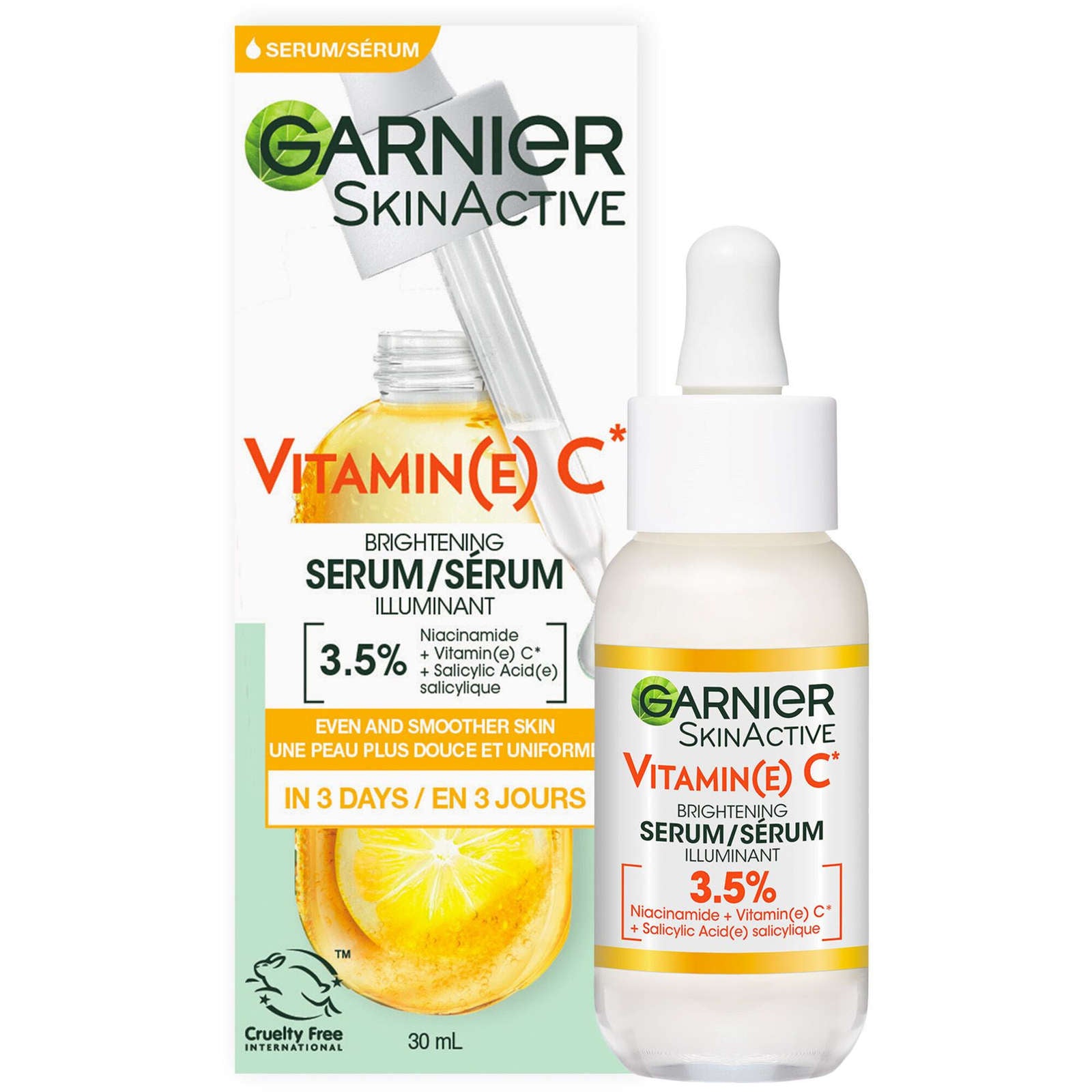 Garnier Vitamin C Face Serum with Salicylic Acid & Niacinamide, Brightening for Dull Skin, 30 mL