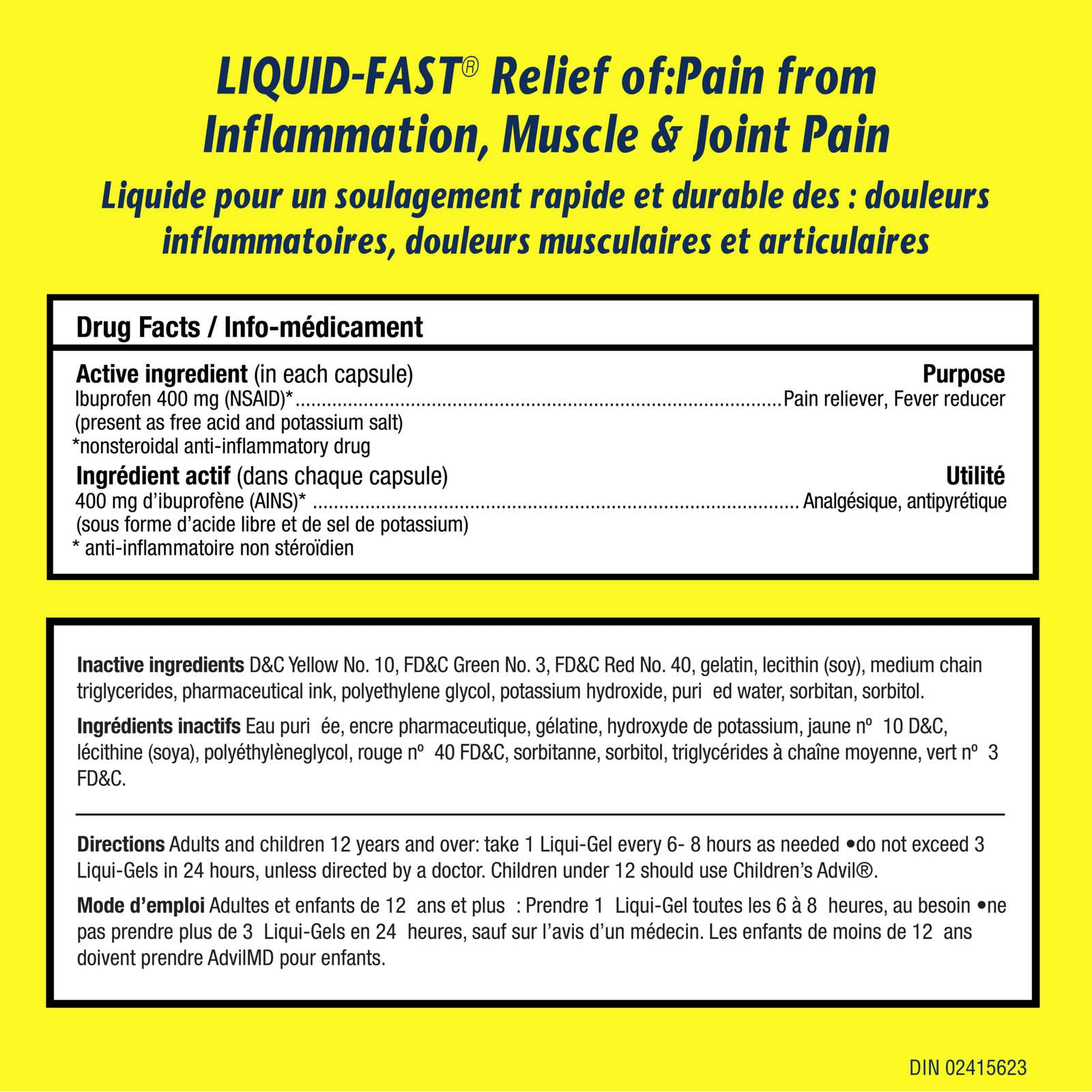 Advil Arthritis Pain Ibuprofen Capsules 400 mg 45 Long Lasting Liqui-Gels