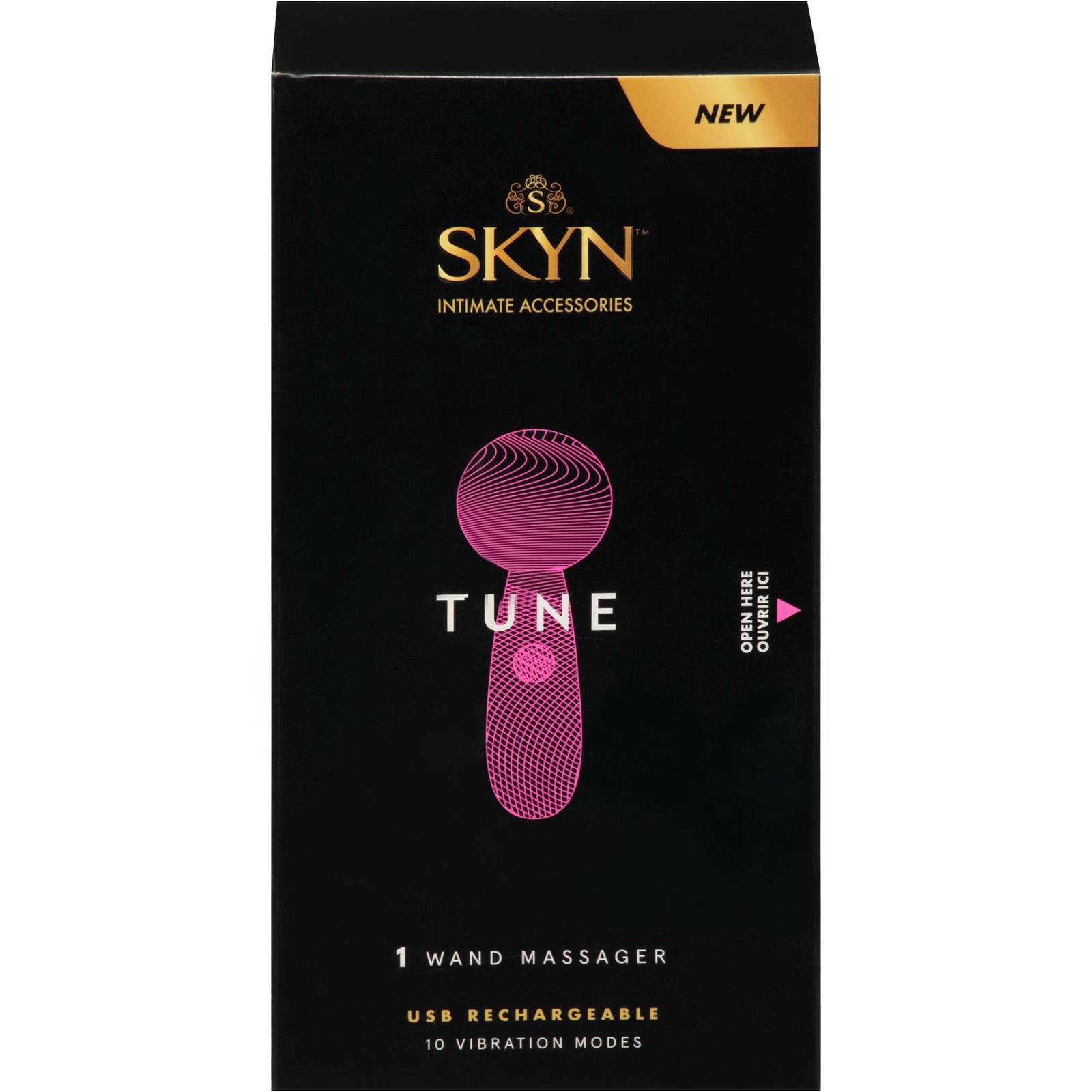 SKYN Tune Personal Massager - Miniature Vibrating Wand - ultra soft silicone finish, water resistant, 10 vibration modes