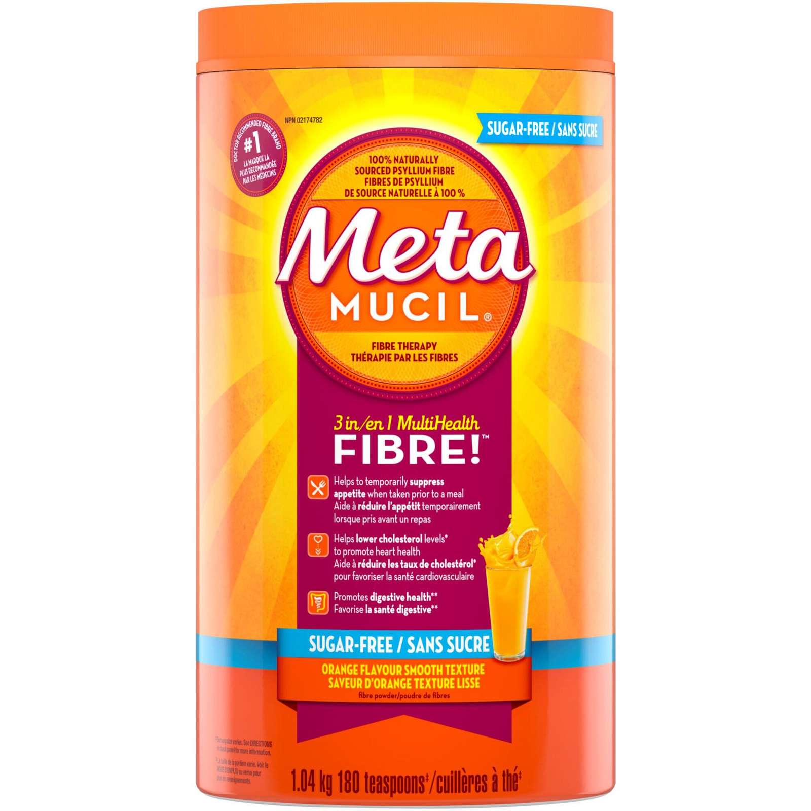 3 in 1 MultiHealth Fibre! Sugar-Free Fiber Suplement Powder, Orange, 1.04 kg