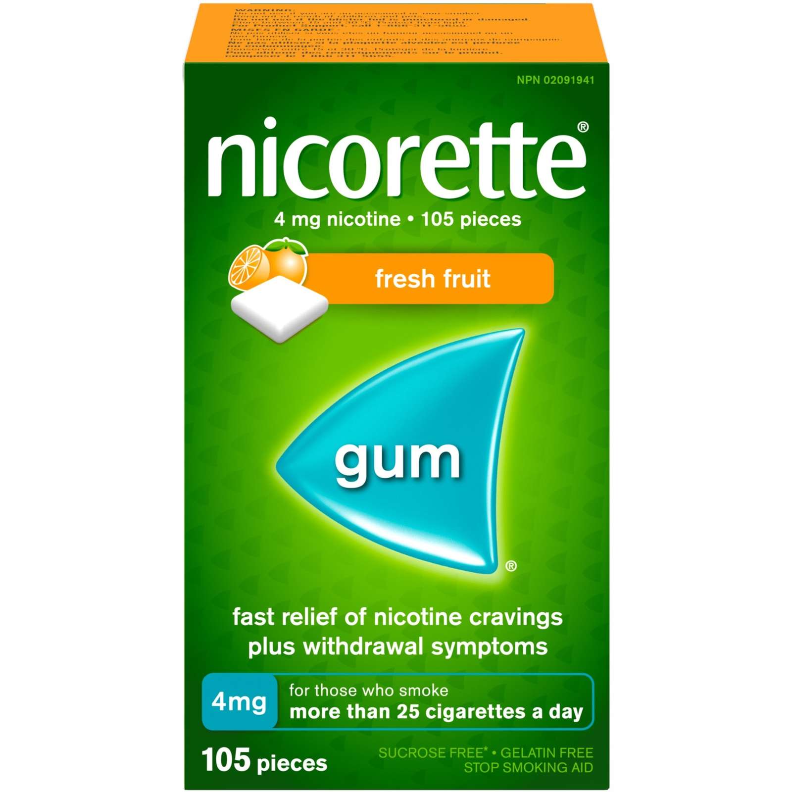 Nicotine Gum, 4 mg, Fresh Fruit Flavour