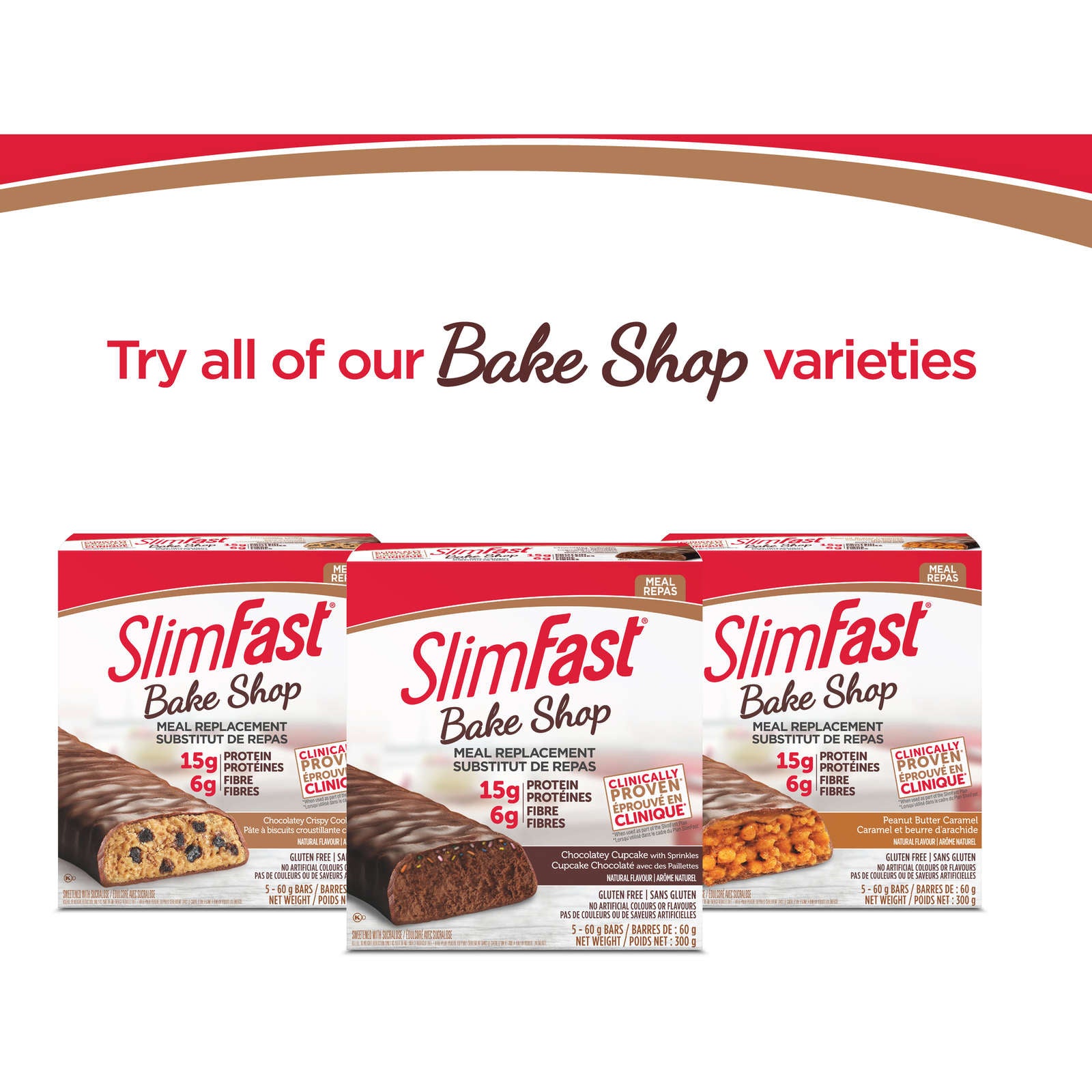 Bake Shop Meal Replacement Bars with 15g Protein and 6g Fibre