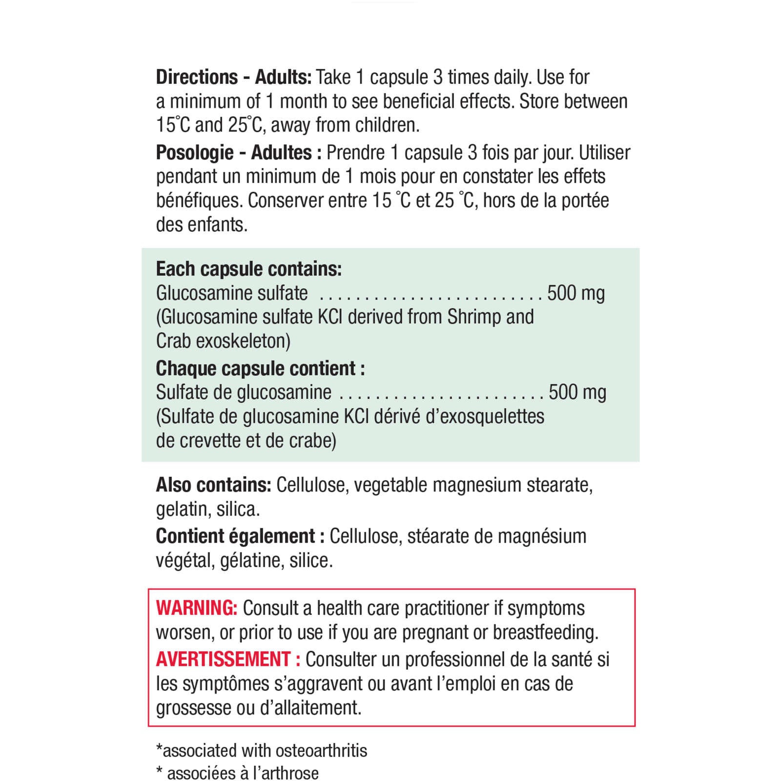 Glucosamine Regular Strength 500 mg