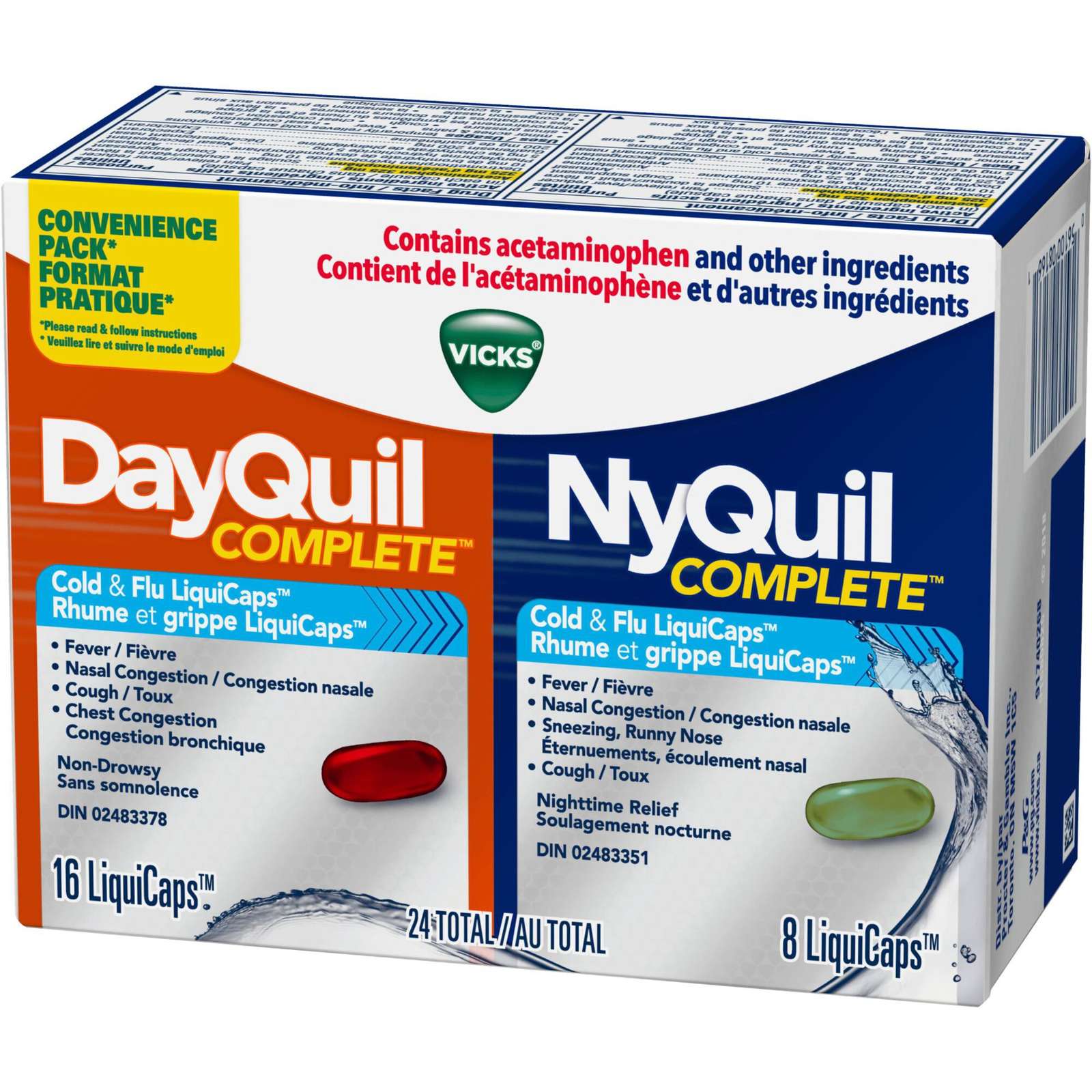 DayQuil and NyQuil COMPLETE Cough, Cold & Flu Relief, 24 LiquiCaps