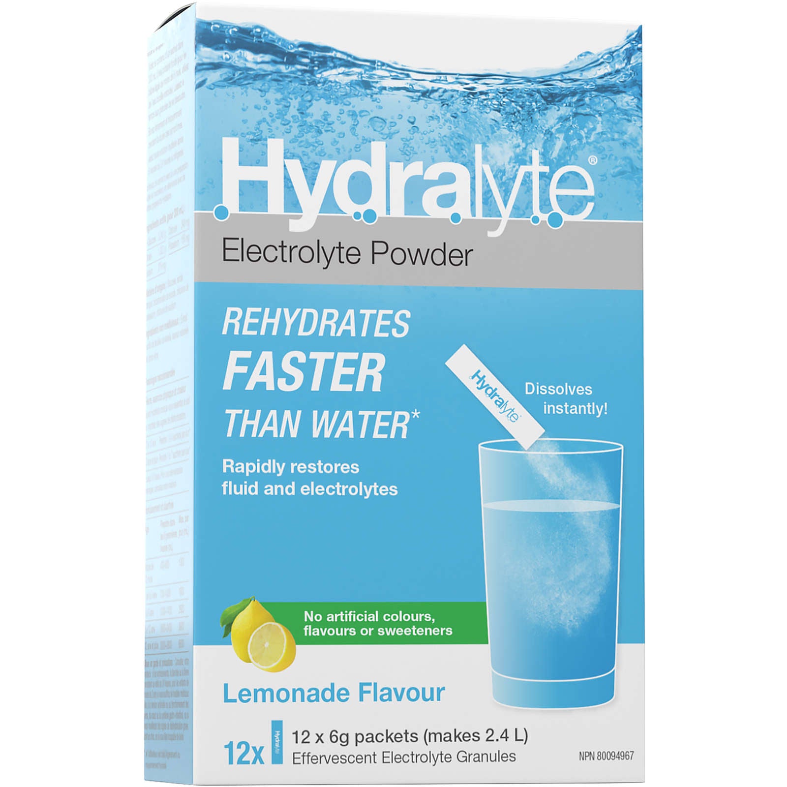 Effervescent Electrolyte Granule Sticks, Lemonade