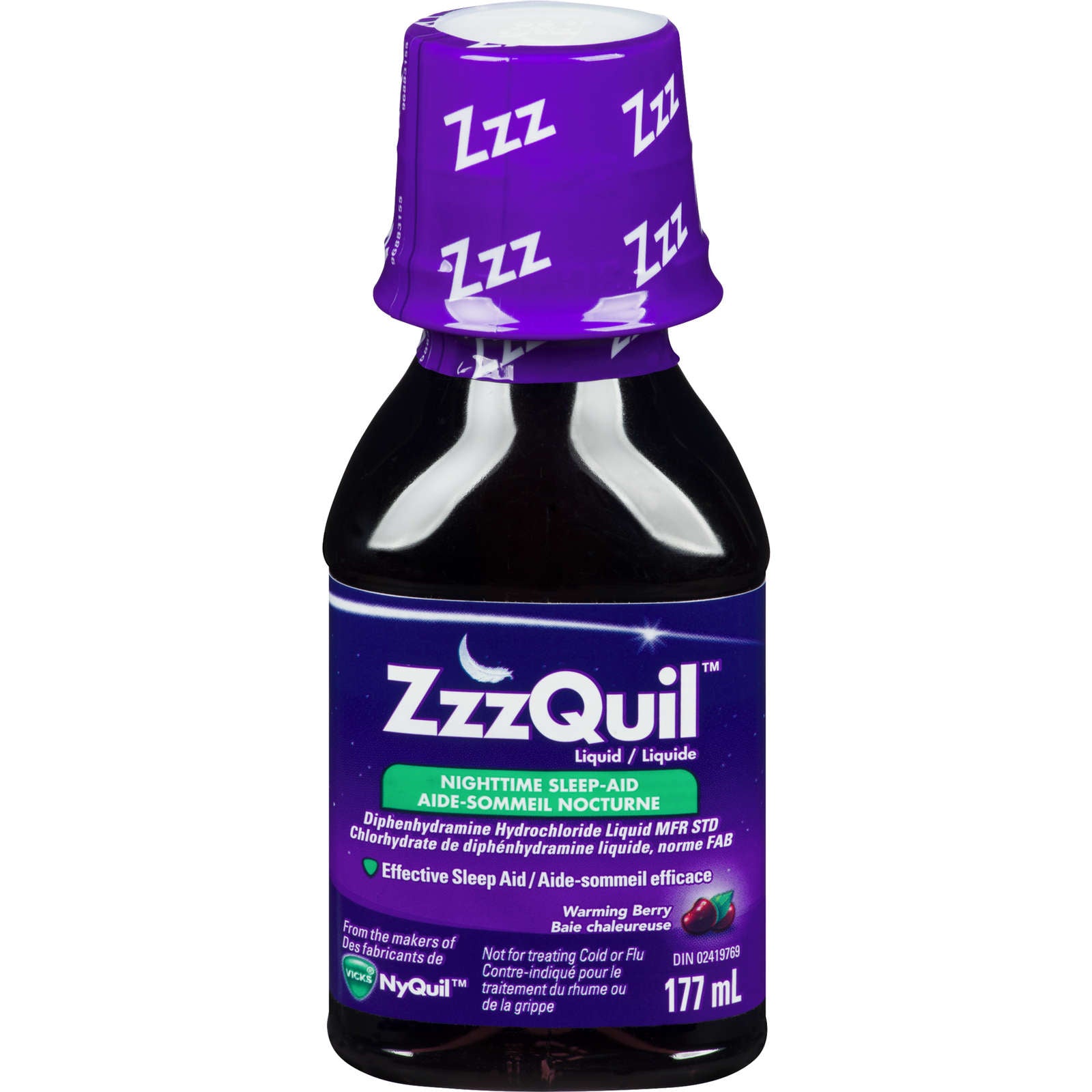 ZzzQuil Nighttime Sleep Aid Liquid, Warming Berry, 177 mL